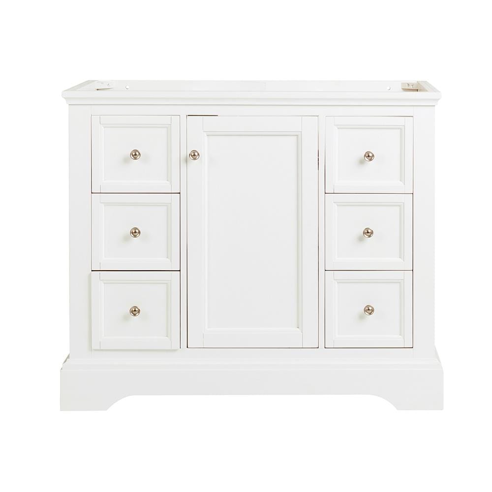 Fresca FCB2440WHM Windsor 40-in Matte White Bathroom Vanity Base Cabinet without Top