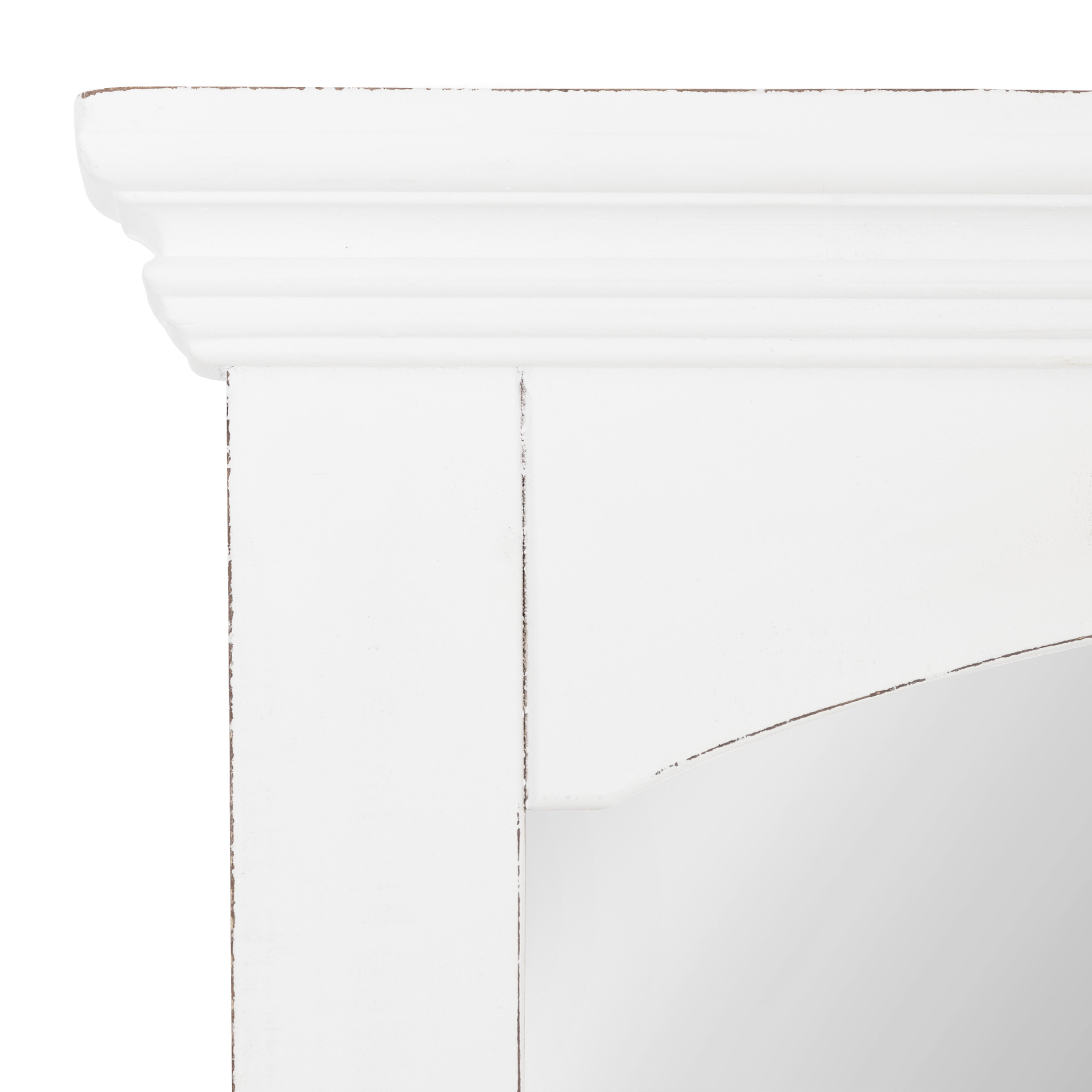 Rustic White Wood Full Length Rectangular Wall Mirror