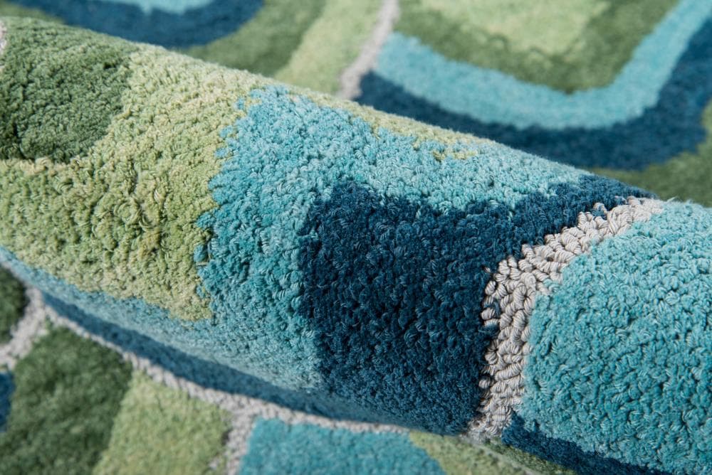 Handmade Green Cotton Tufted Rectangular 8' x 10' Rug