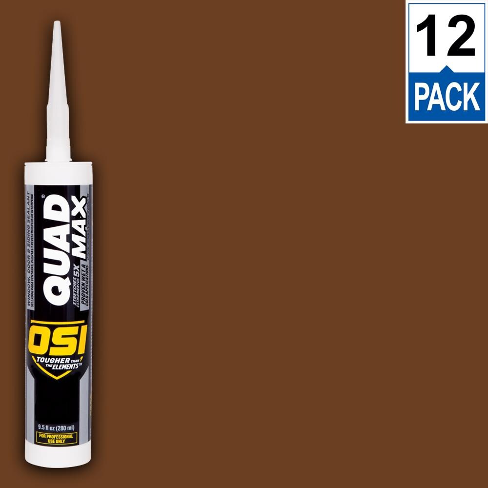 OSI Quad Max 12-Pack 9.5-oz Brown 224 Paintable Advanced Sealant Caulk ...