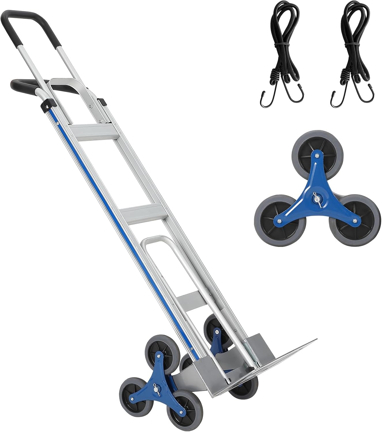GAOMON Silver Aluminum Stair Climbing Hand Truck Portable Heavy Duty Moving Dolly for Stairway Goods Transportation