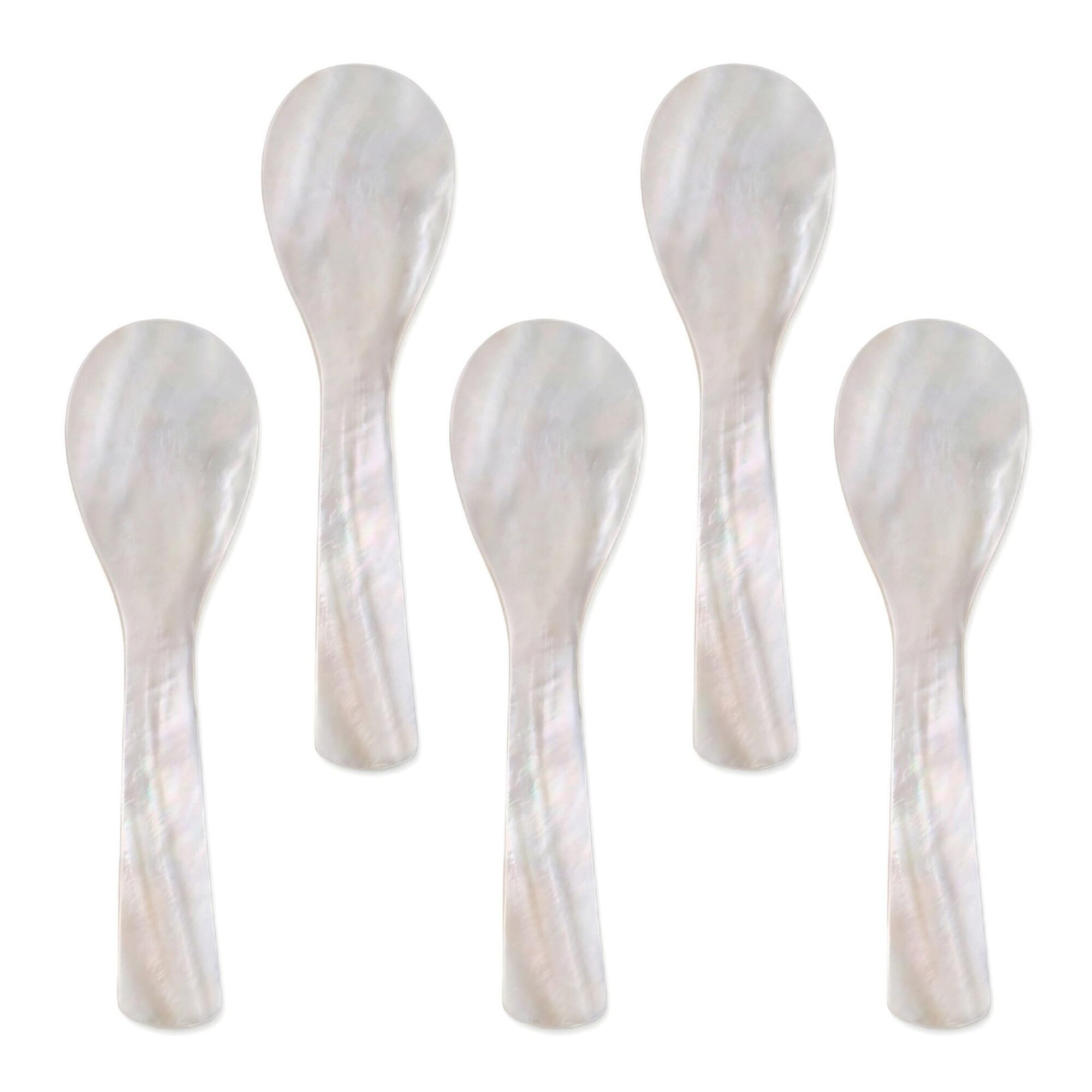 Aoibox  5 Pack Mother of Pearl Mini Caviar Spoons 2 75 in Tiny Salt Egg Blini Condiment Dessert Server 5Pcs