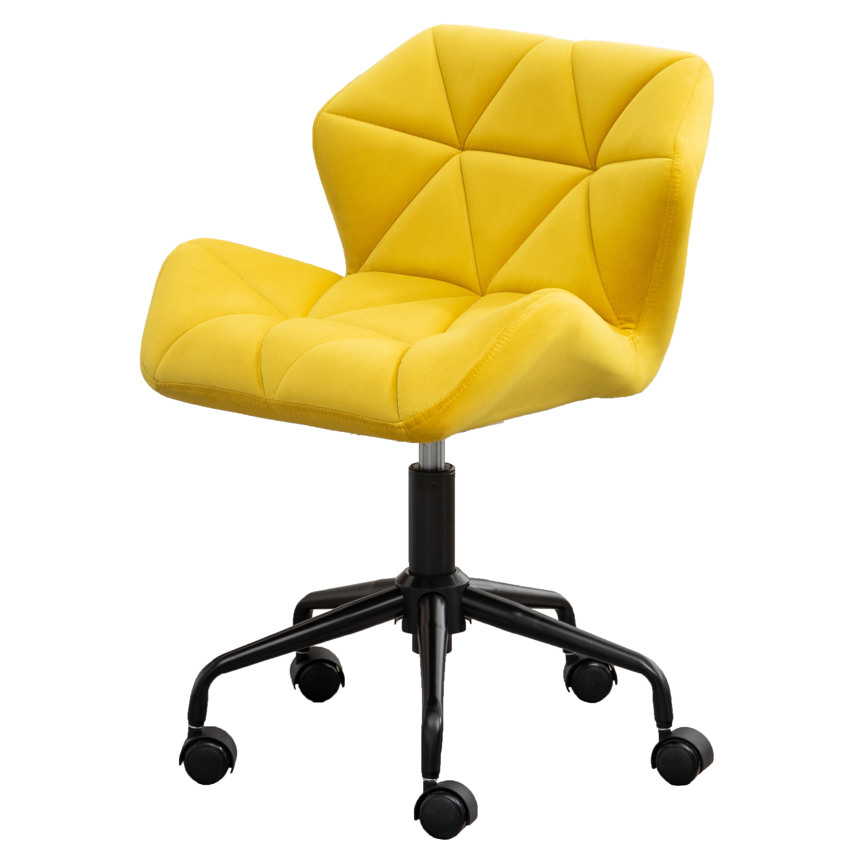 Roundhill Furniture OF1014YL Eldon Yellow Transitional Adjustable Height Swivel Upholstered Desk Chair