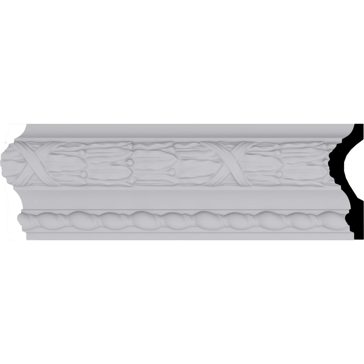 Ekena Millwork MLD05X01DU Dublin Leaves 5-in x 7-ft 10-1/2-in Primed Polyurethane 167919 Chair rail Moulding