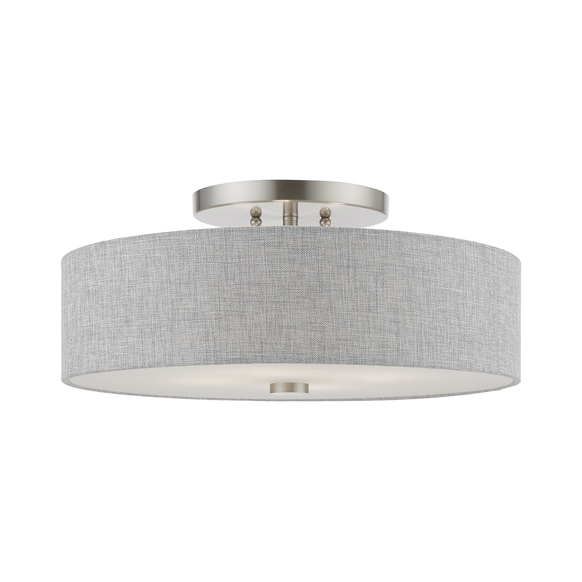 Dakota Brushed Nickel 4-Light Semi-Flush Mount with Urban Gray Shade