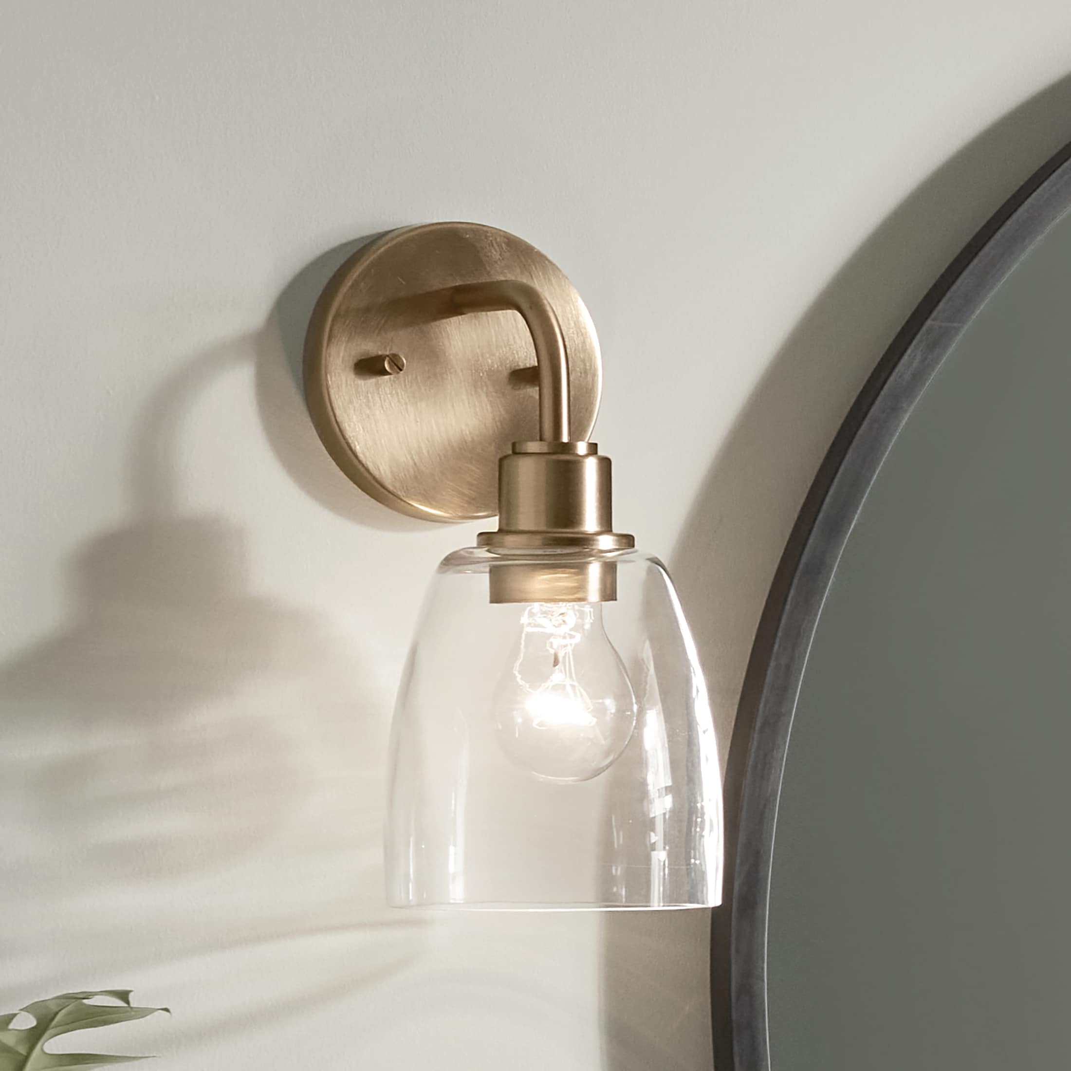 Kichler Meller 5.5-in 1 Light Gold Industrial Bathroom Vanity light