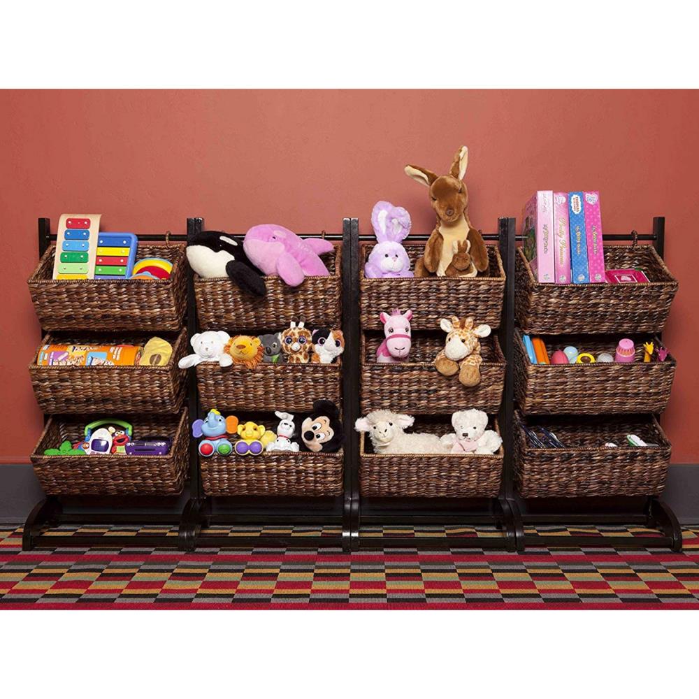 BirdRock Home 20-in W x 38.25-in H x 14-in D Brown Wood Basket at