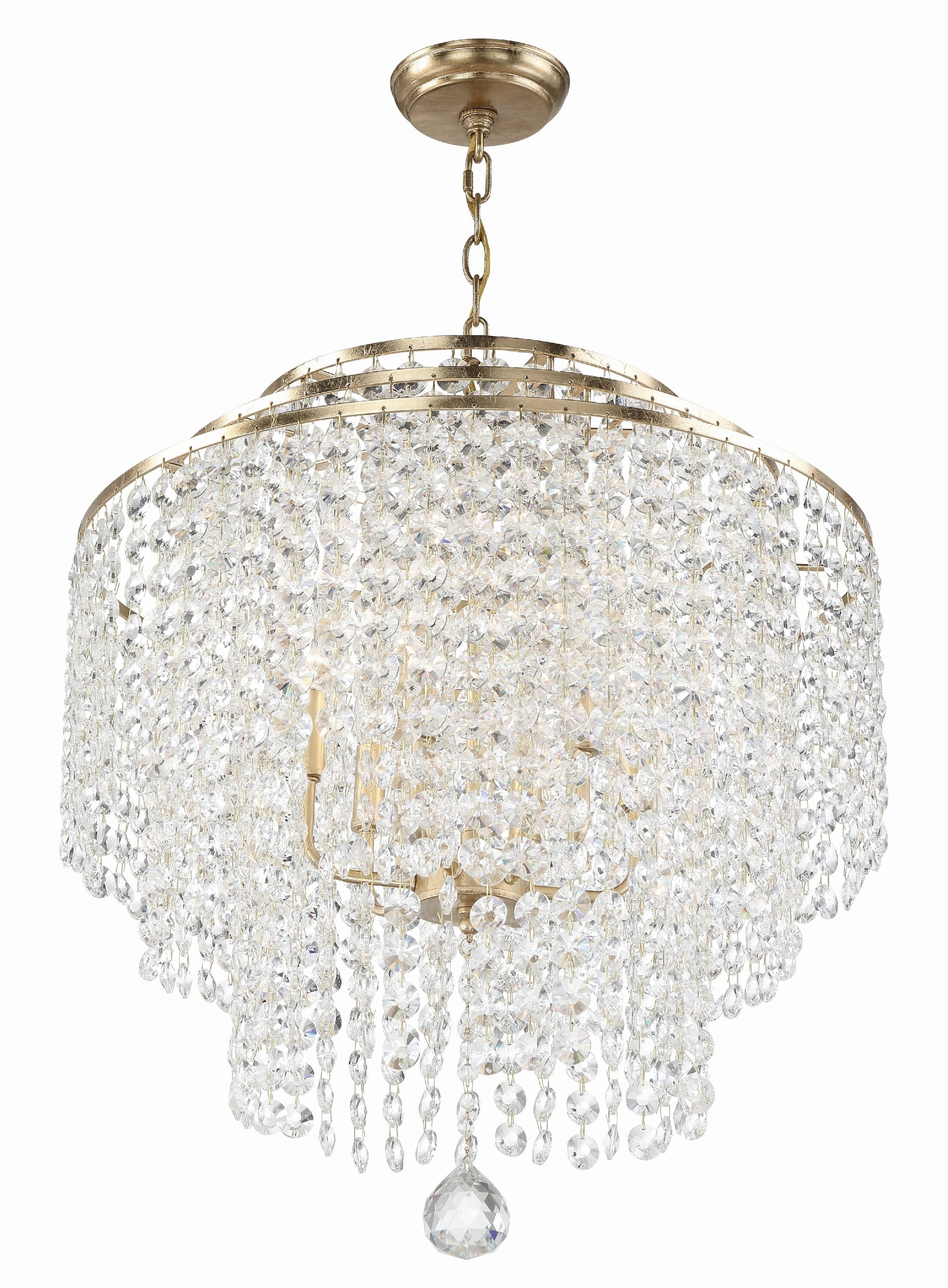 Gabrielle Antique Gold 6-Light Crystal Chandelier