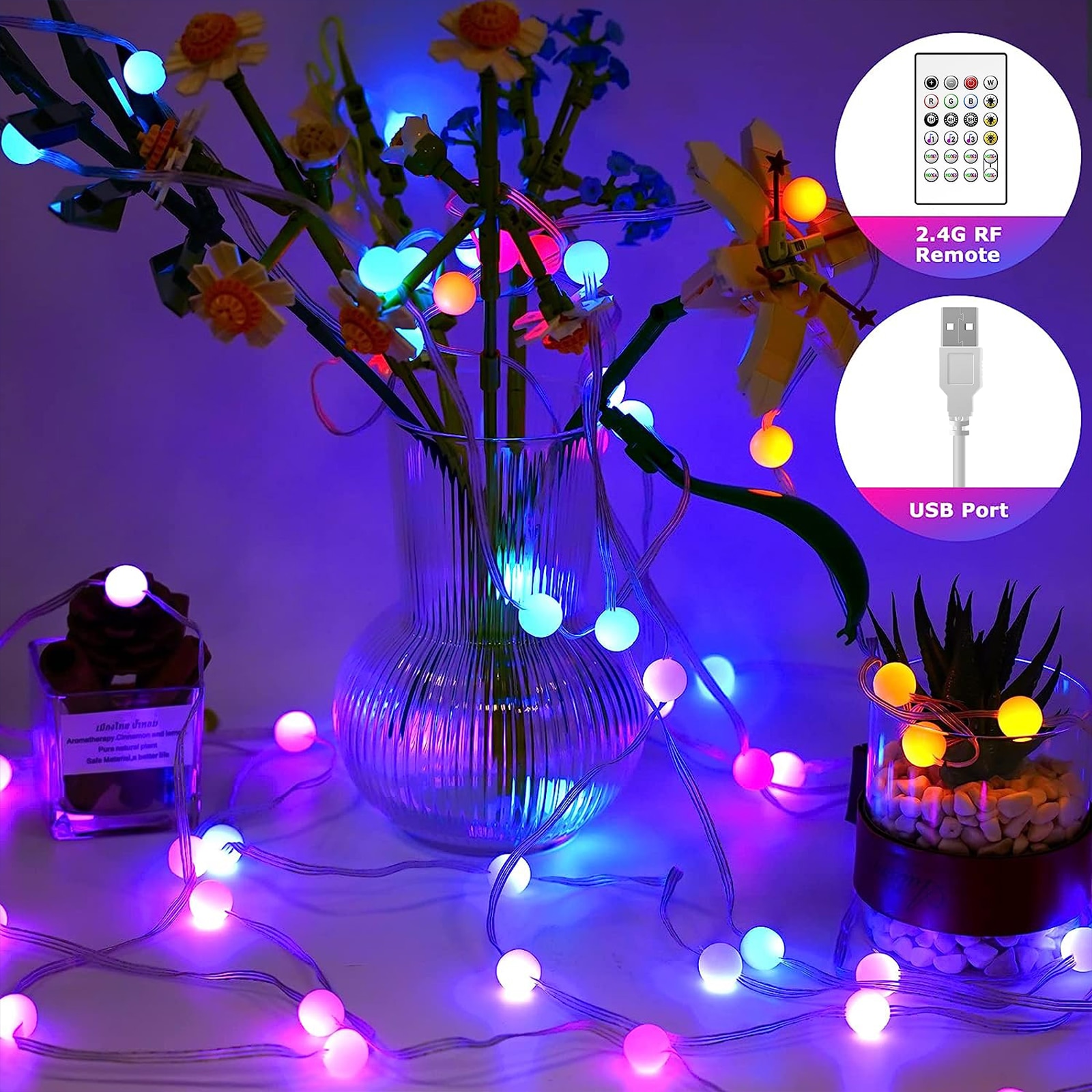 Battery/USB Plug Snowflake Star Christmas Tree Lights 1-50M LED Fairy  String Garland Outdoor Holiday 2024 New Year Decoration