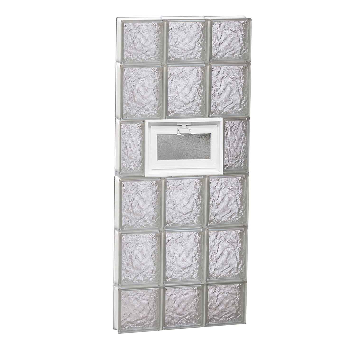 REDI2SET V1844IS Ice Glass 17-1/4-in x 42-1/2-in Frameless Replacement Vented Glass Block Window