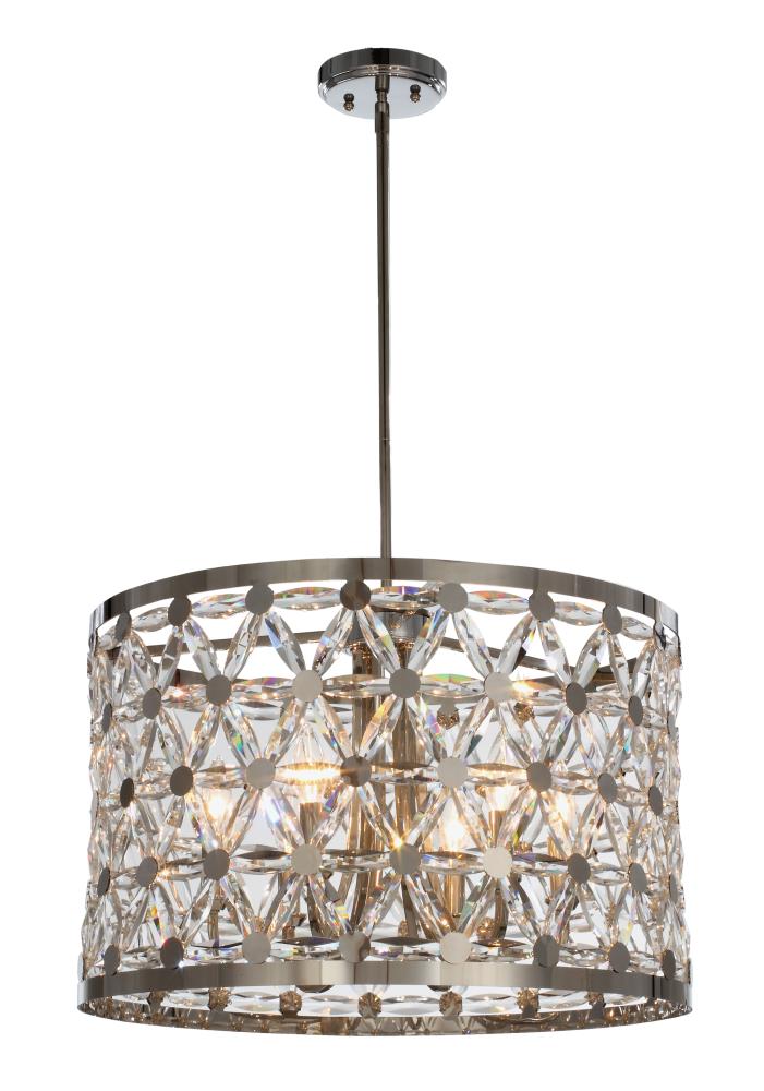Maxim Lighting 39505BCPN Cassiopeia 360-Light Polished Nickel Glam Drum Pendant Light