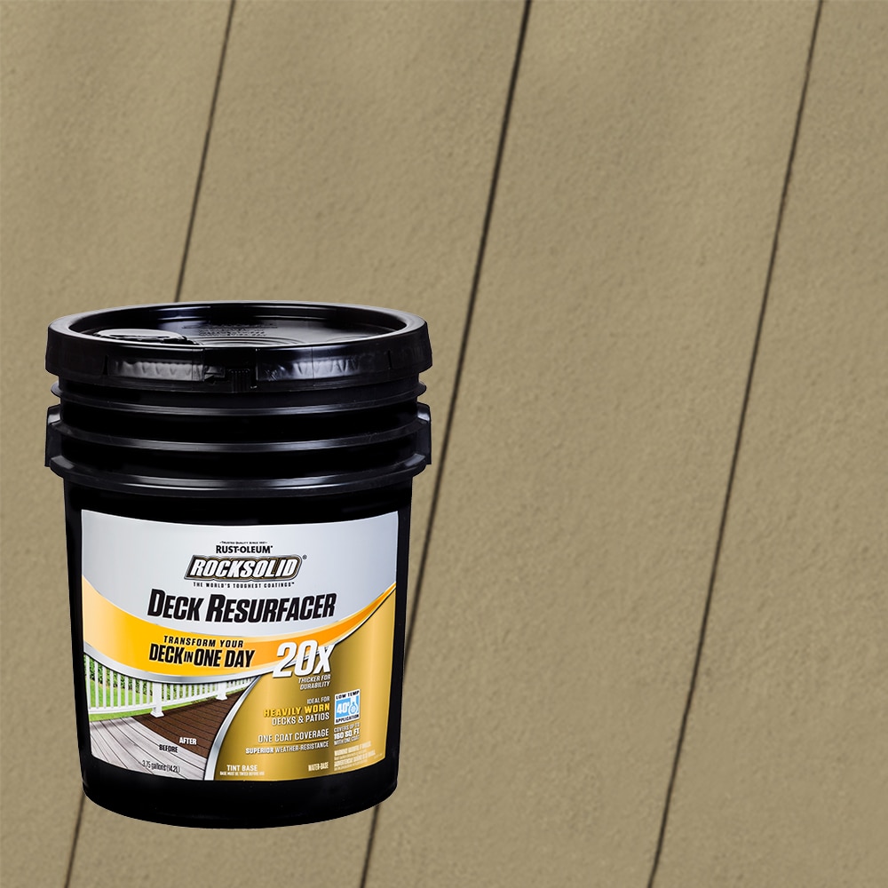 Rust-Oleum 319605T RockSolid 20X Deck Resurfacer Pre-Tinted Taupe Solid Exterior Wood Stain and Sealer in One ( 4-gallon )