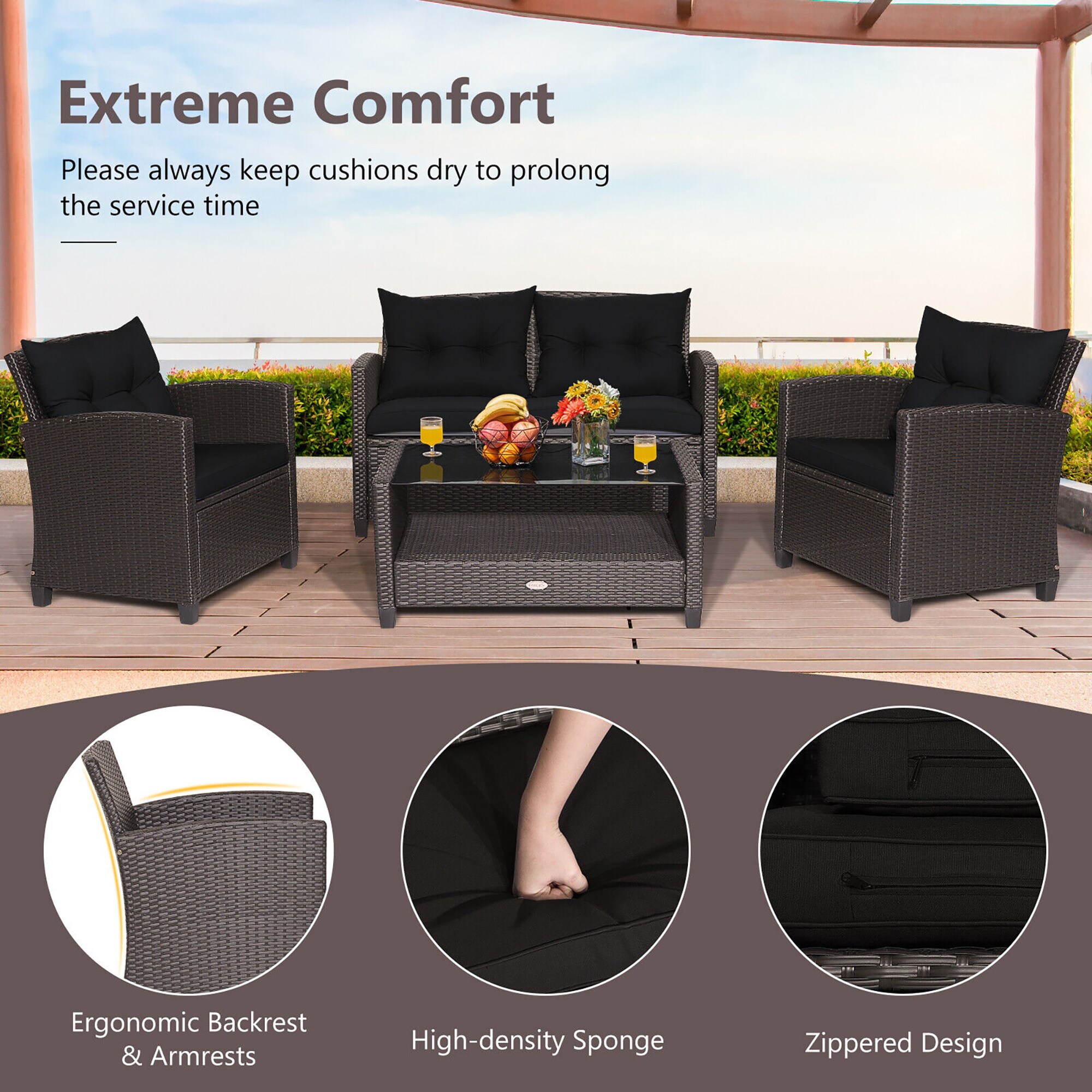 Forclover HYFW-742BA+ Patio-Conversation-Sets - View #6