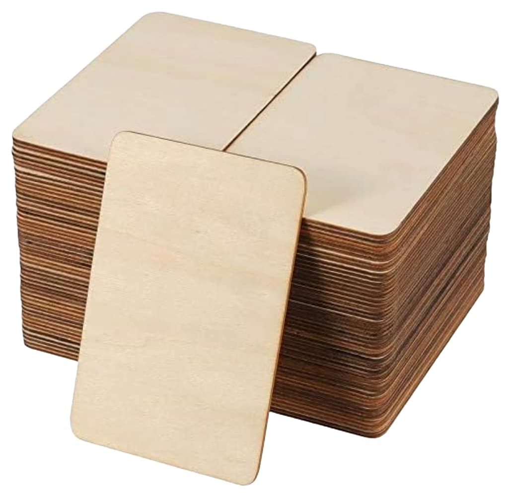 Etokfoks  100 Pack 6x4 in Unfinished Wood Rectangle Cutouts for DIY Craft Painting and Decoration