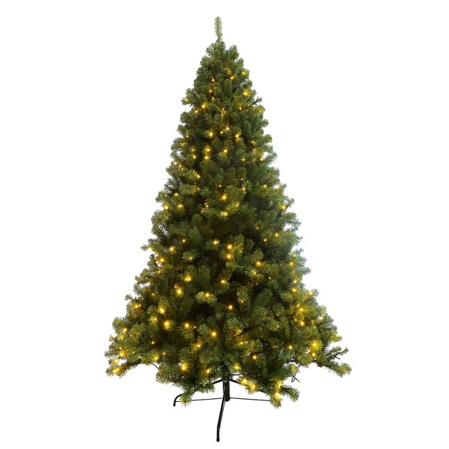 WELLFOR 7.5-ft Pre-lit Artificial Tree Artificial Christmas Tree with ...