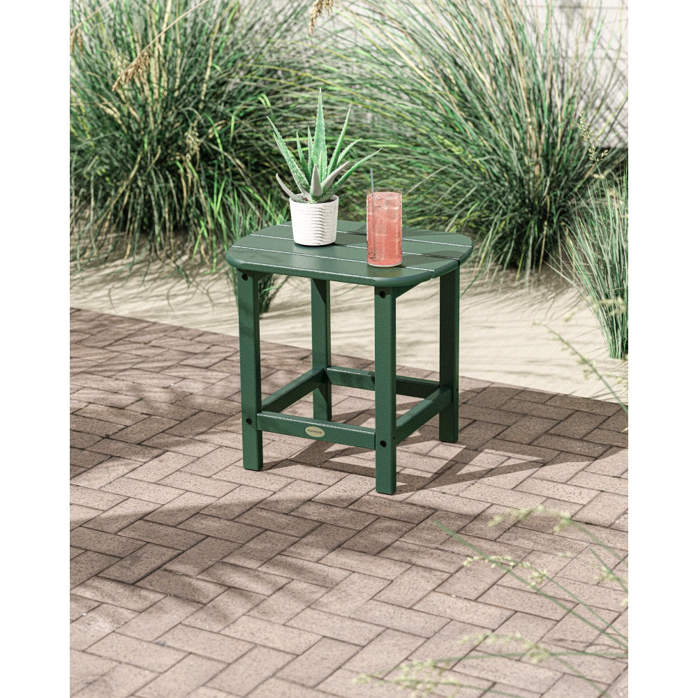 POLYWOOD SBT18GR South Beach Oval Outdoor End Table 15.13-in W x 19.12-in L