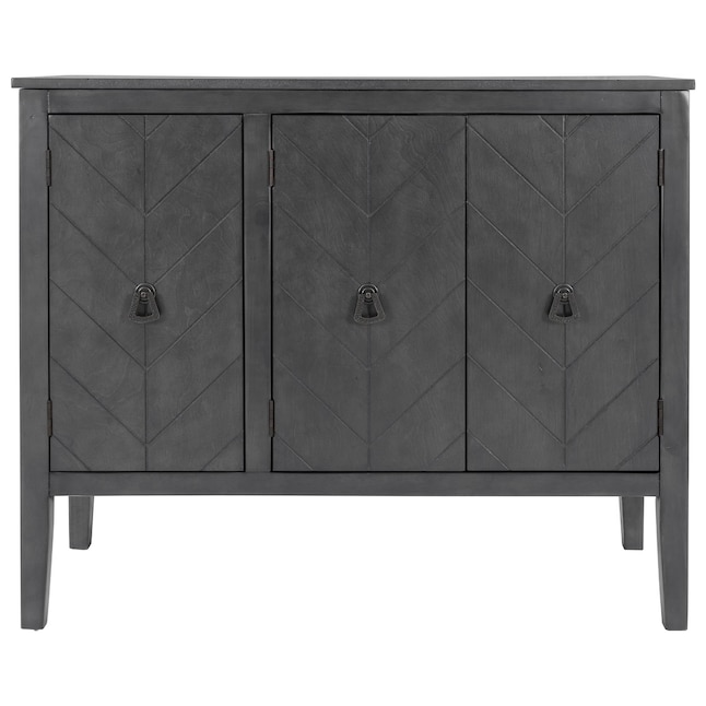 Mondawe Antique Gray Wooden Storage Cabinet with Adjustable Shelf ...