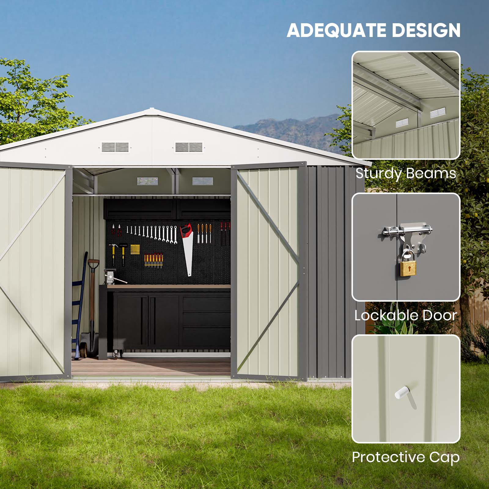 Patiowell WES-0405F-4 Metal-Storage-Buildings-Sheds - View #4