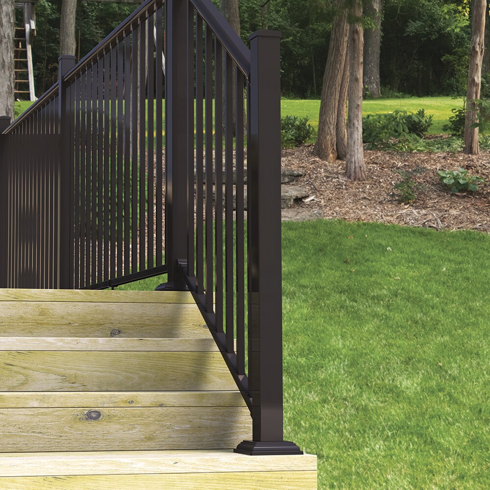 Freedom Mix and Match 2.5-in x 2.5-in x 4-ft Matte Black Aluminum Deck ...