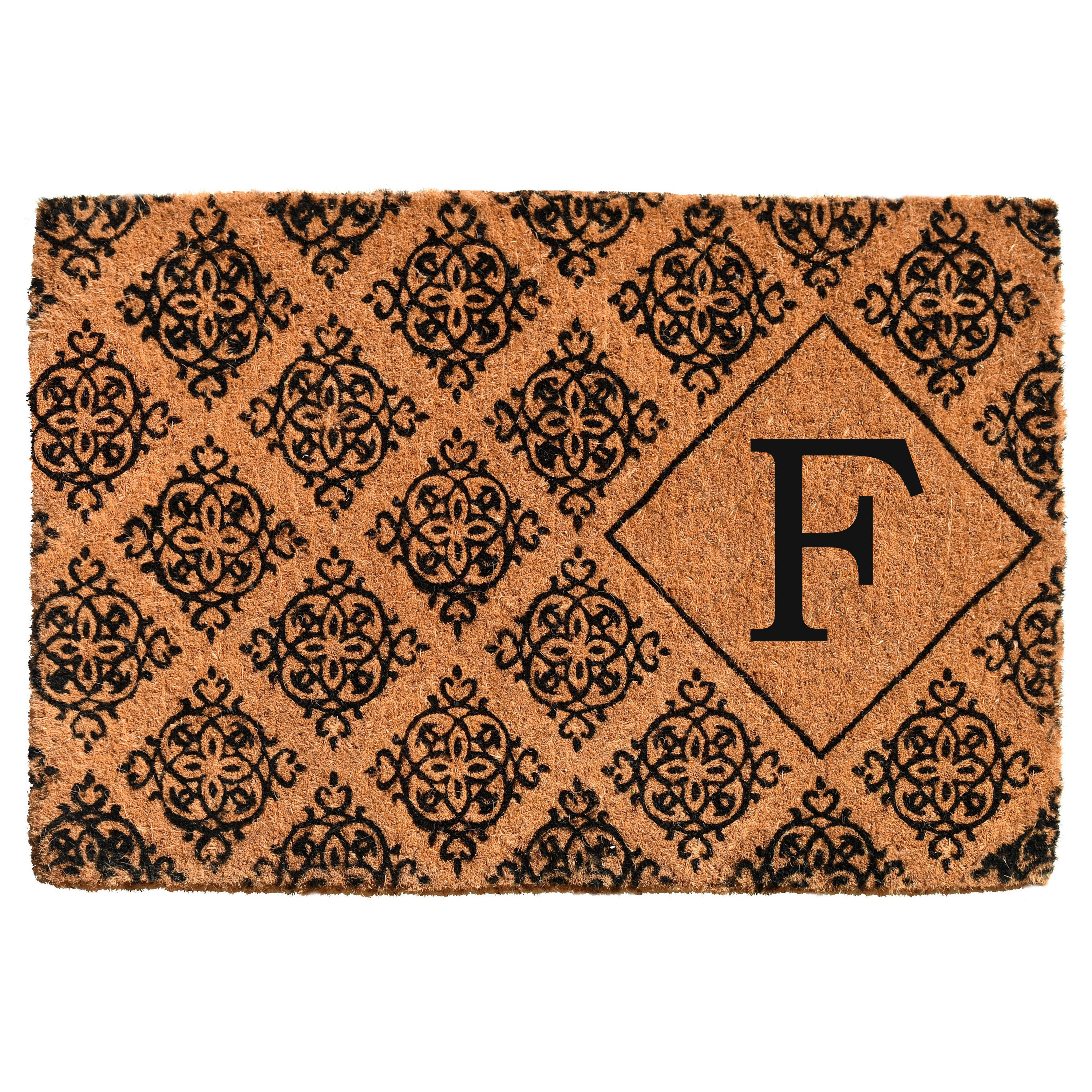 Callowaymills 103332436F 24-in x 36-in Natural/Black Coir Non-Slip Grip Indoor or outdoor Decorative Door Mat