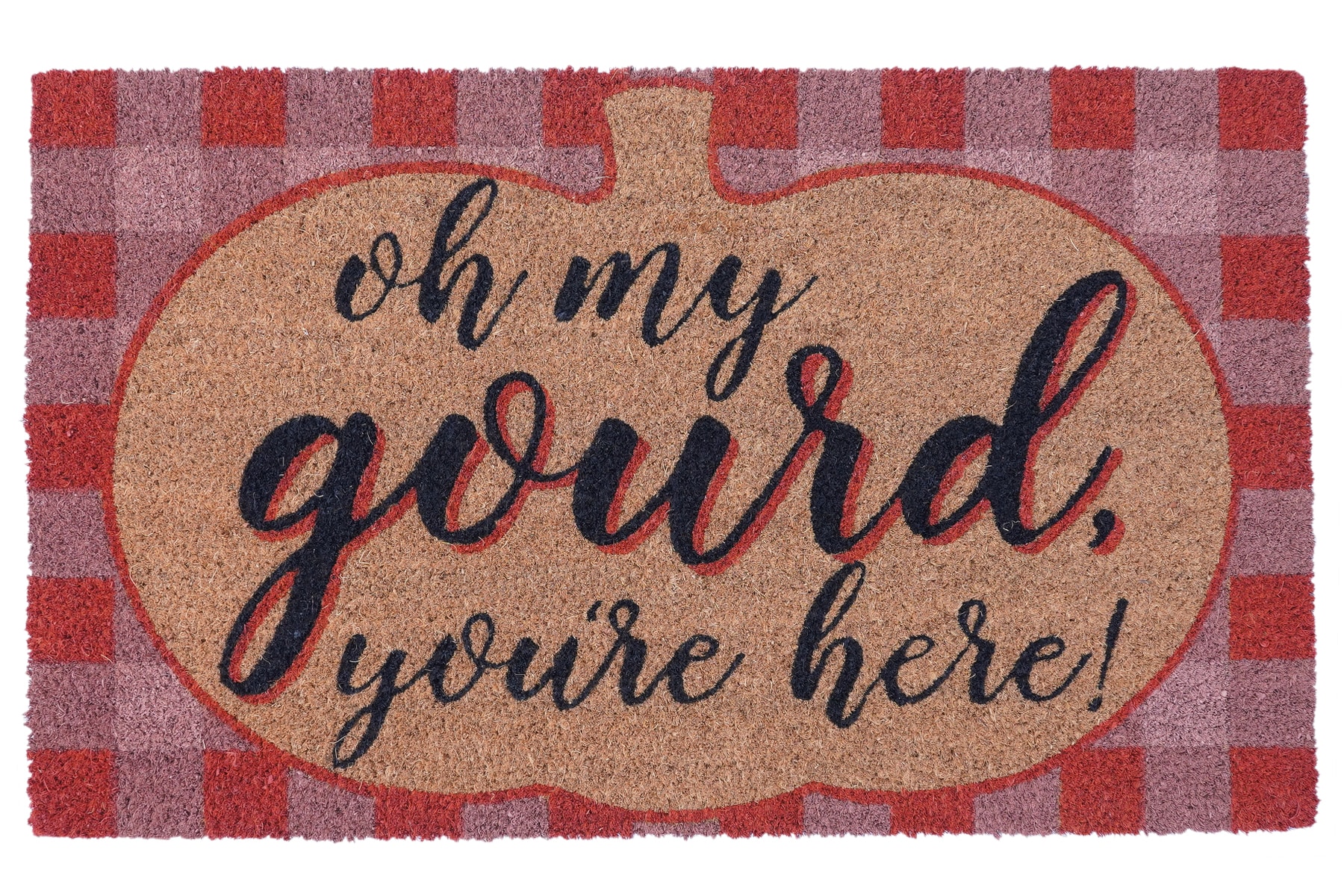 Holiday Living WG-1830-OMYGOURD 1-1/2-ft x 2-1/2-ft Natural Coir/Latex Rectangular Indoor or outdoor Decorative Fall Door mat