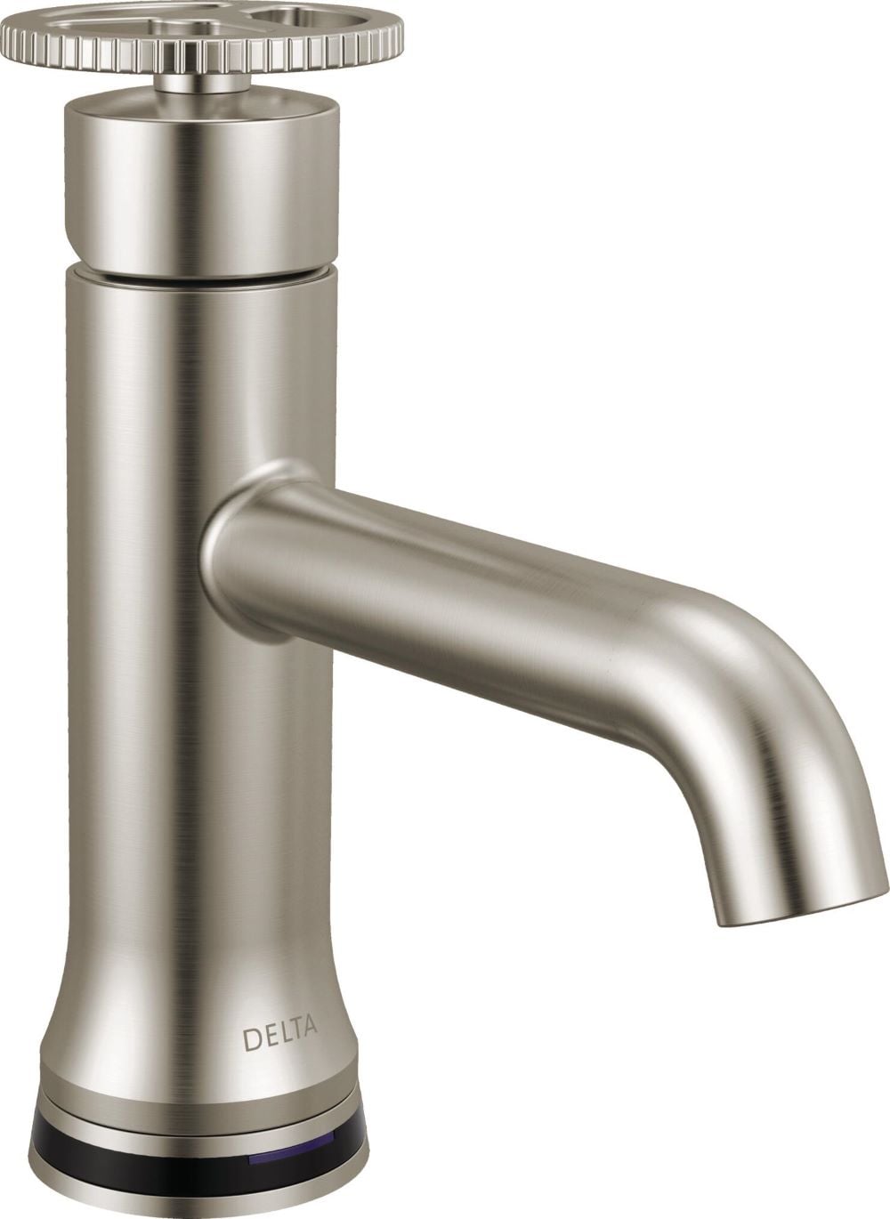 Delta 558T-SSMPU-DST Trinsic Stainless Single hole 1-handle WaterSense Low-arc Residential Touchless Bathroom Sink Faucet with Drain with Deck Plate