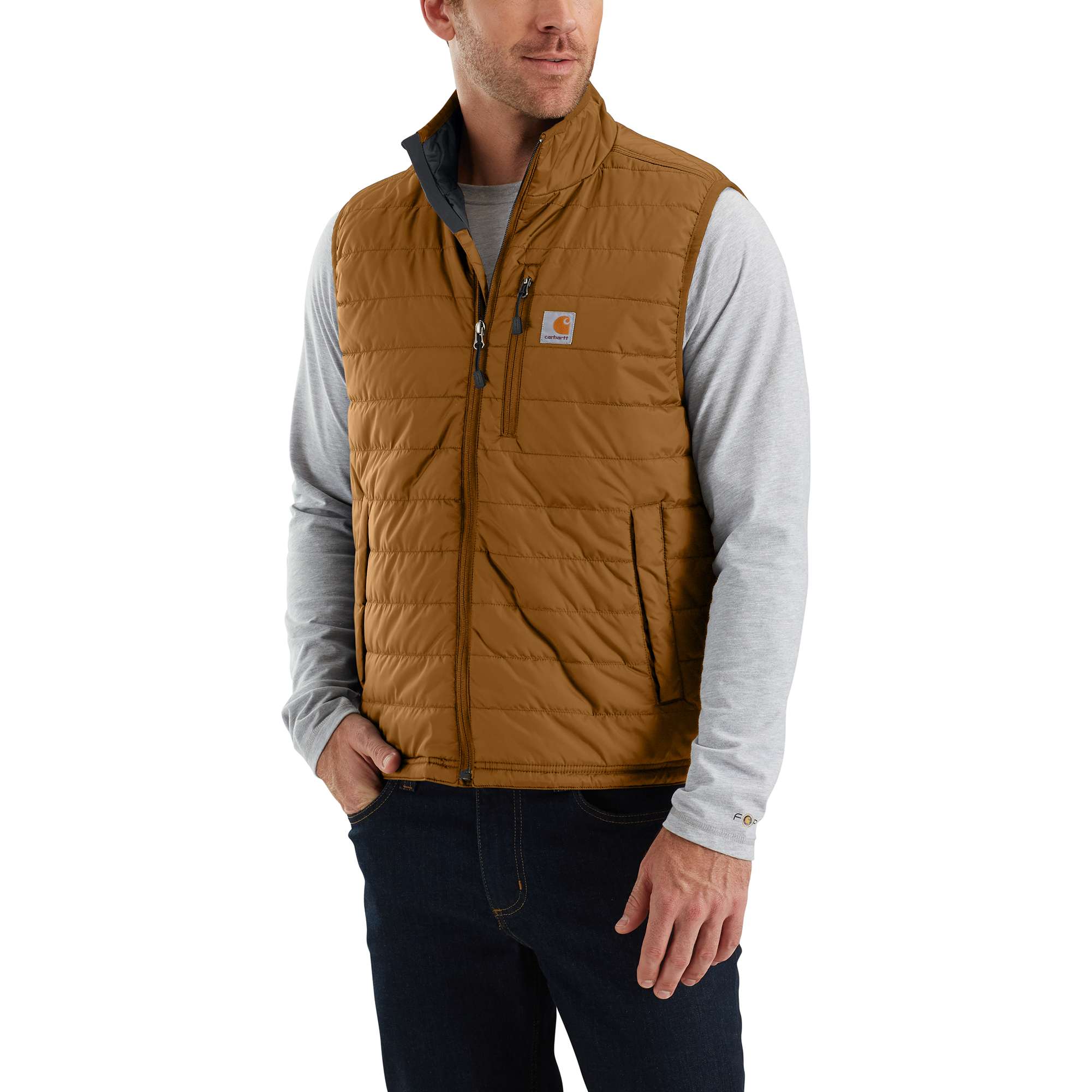 Carhartt Men's Brown Nylon Puffer Vest (Medium) in the Work Jackets & Coats  department at