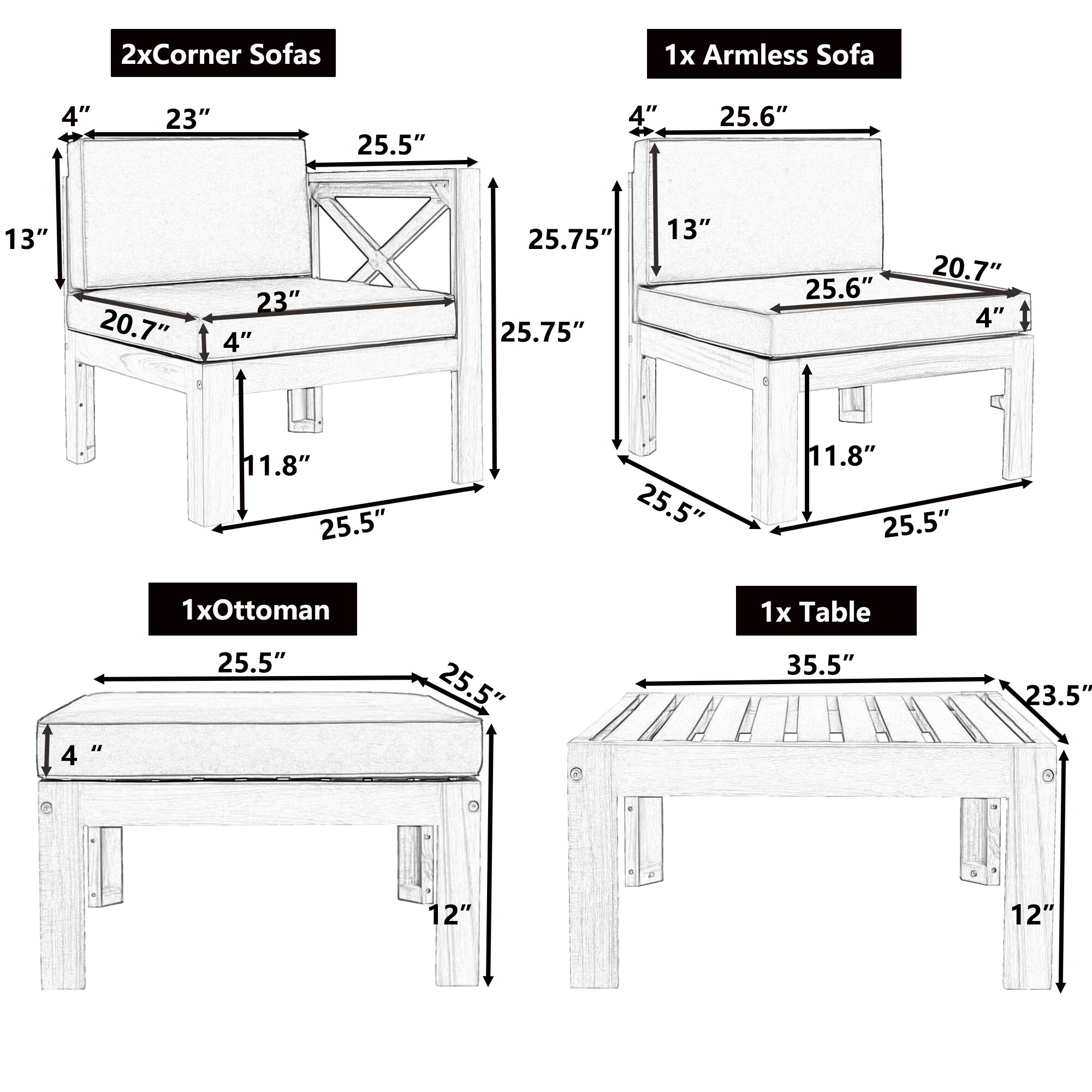 ModernLuxe L-SP100142AAA Patio-Conversation-Sets - View #7