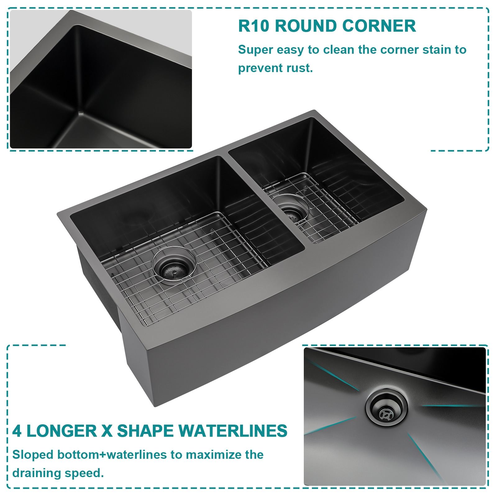 Lordear LD-LAB3321R2-64 Kitchen-Sinks - View #6