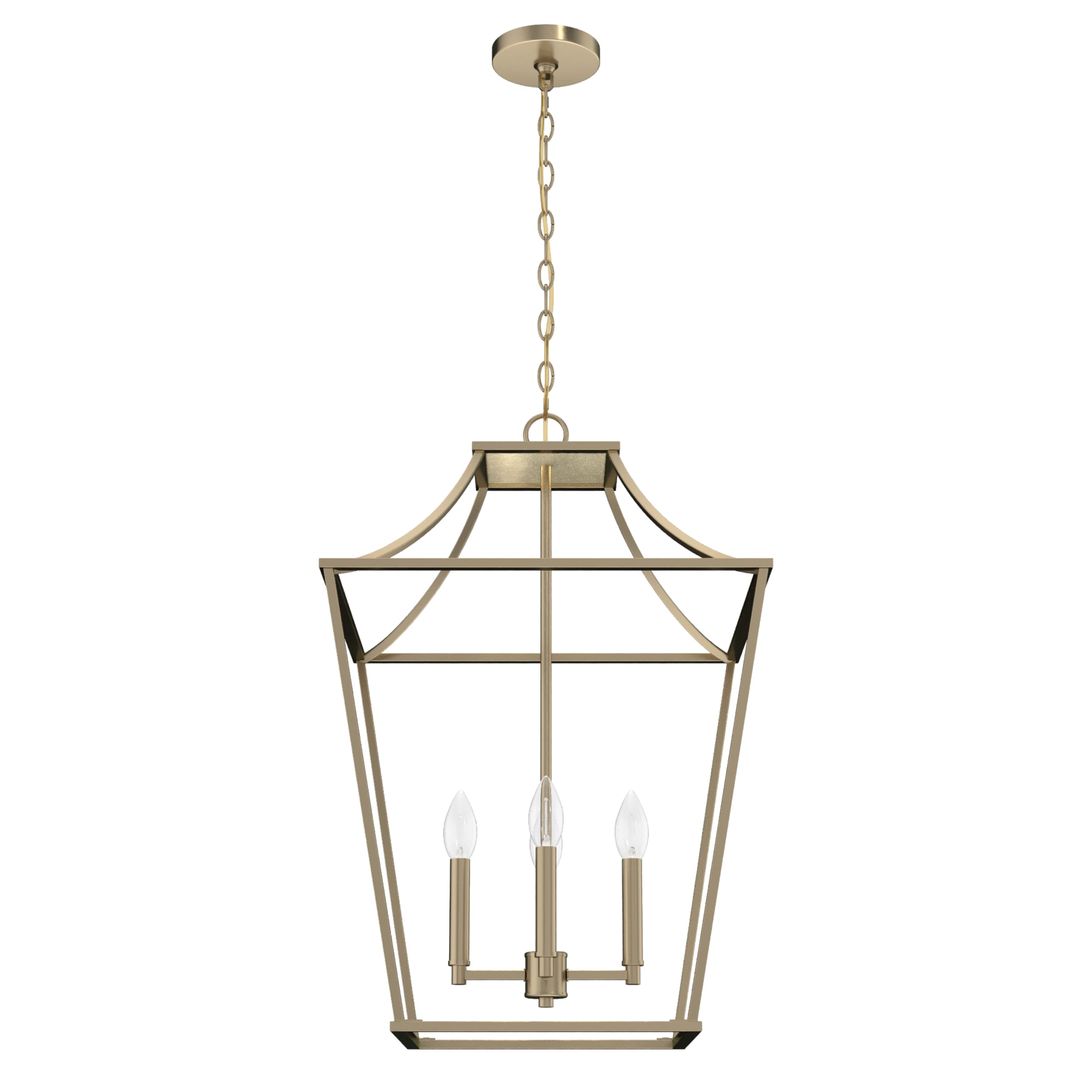 Hunter 19874 Laurel Ridge 4 -Light Alturas Gold Transitional Lantern Medium Hanging Kitchen island light