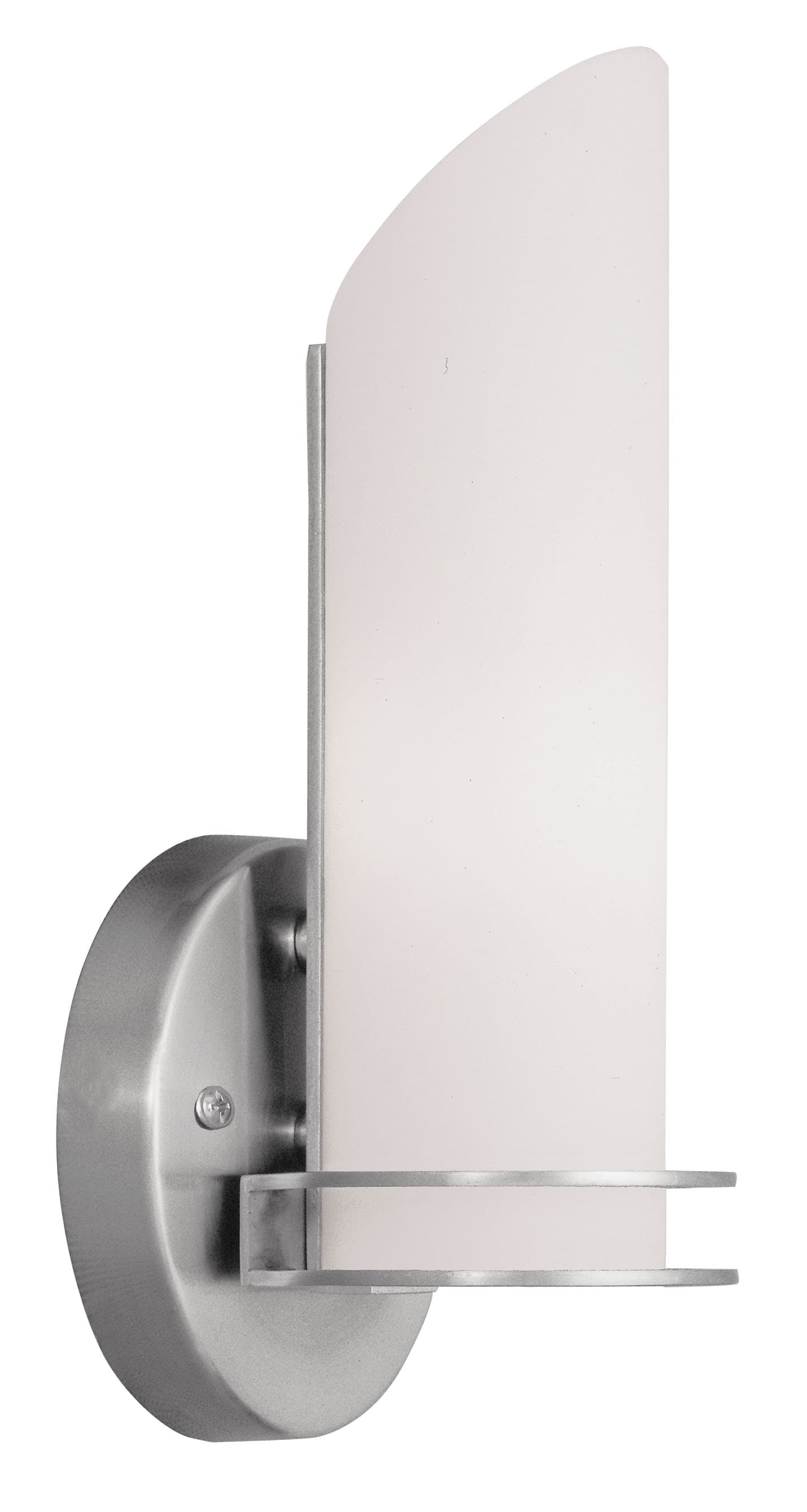 Elegant Brushed Nickel Vanity Wall Sconce with Satin Opal White Glass