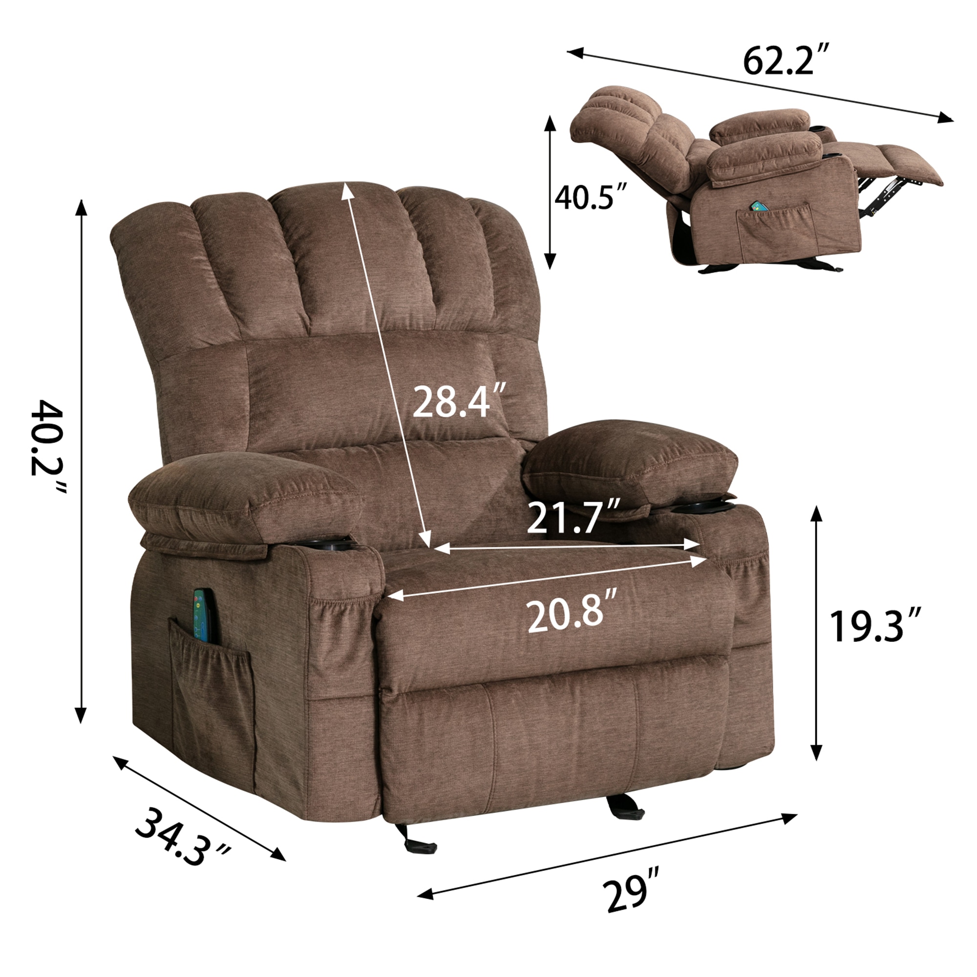 Clihome HQ000001-DB recliners - View #6