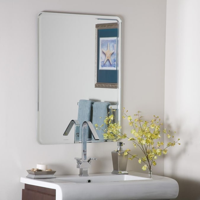 Rectangular Frameless Bathroom Mirror, Bathroom Frameless Mirror Decor