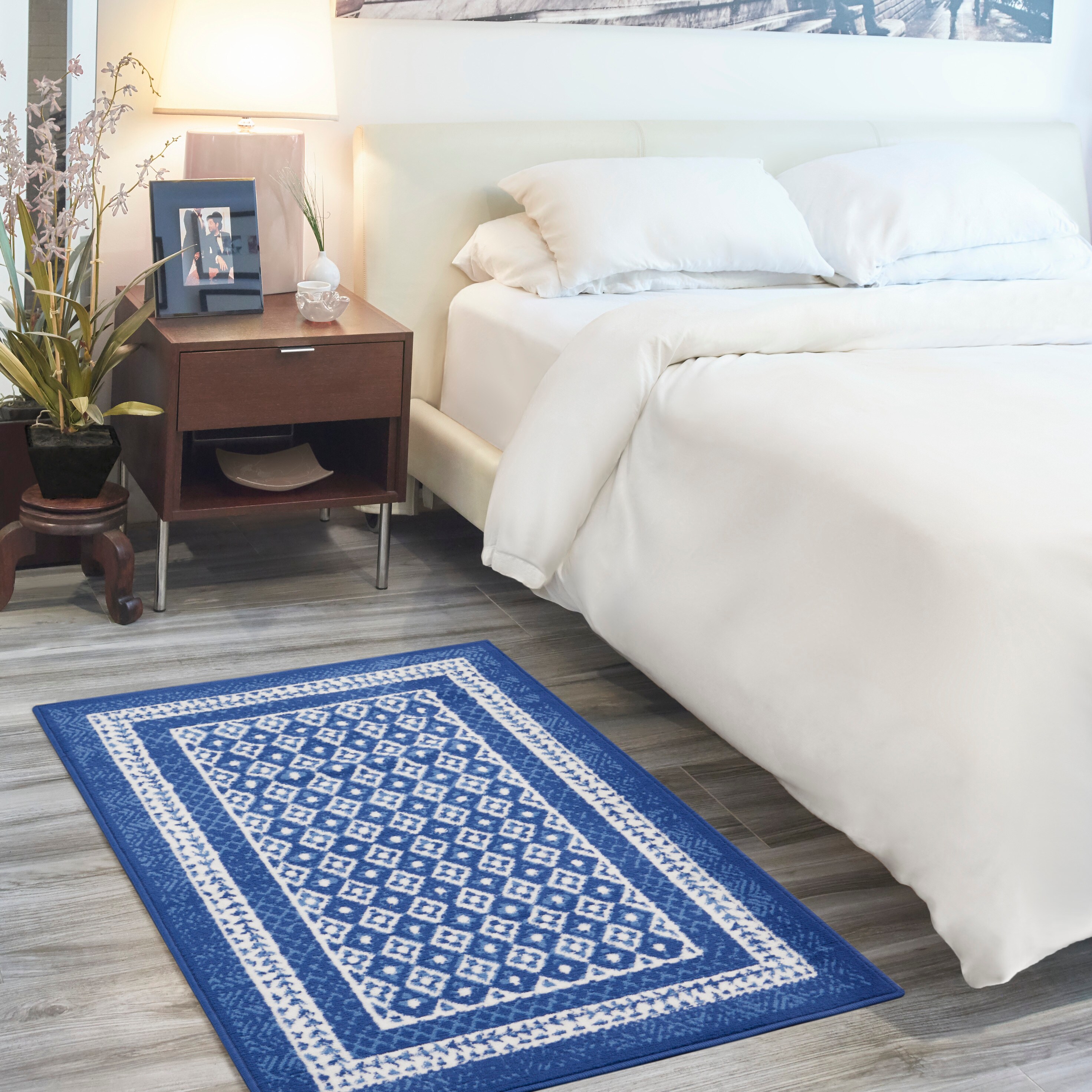 Nourison 99446834201 Whimsicle 3 x 5 (ft) Loomed Polypropylene Navy Rectangular Indoor Border Area rug