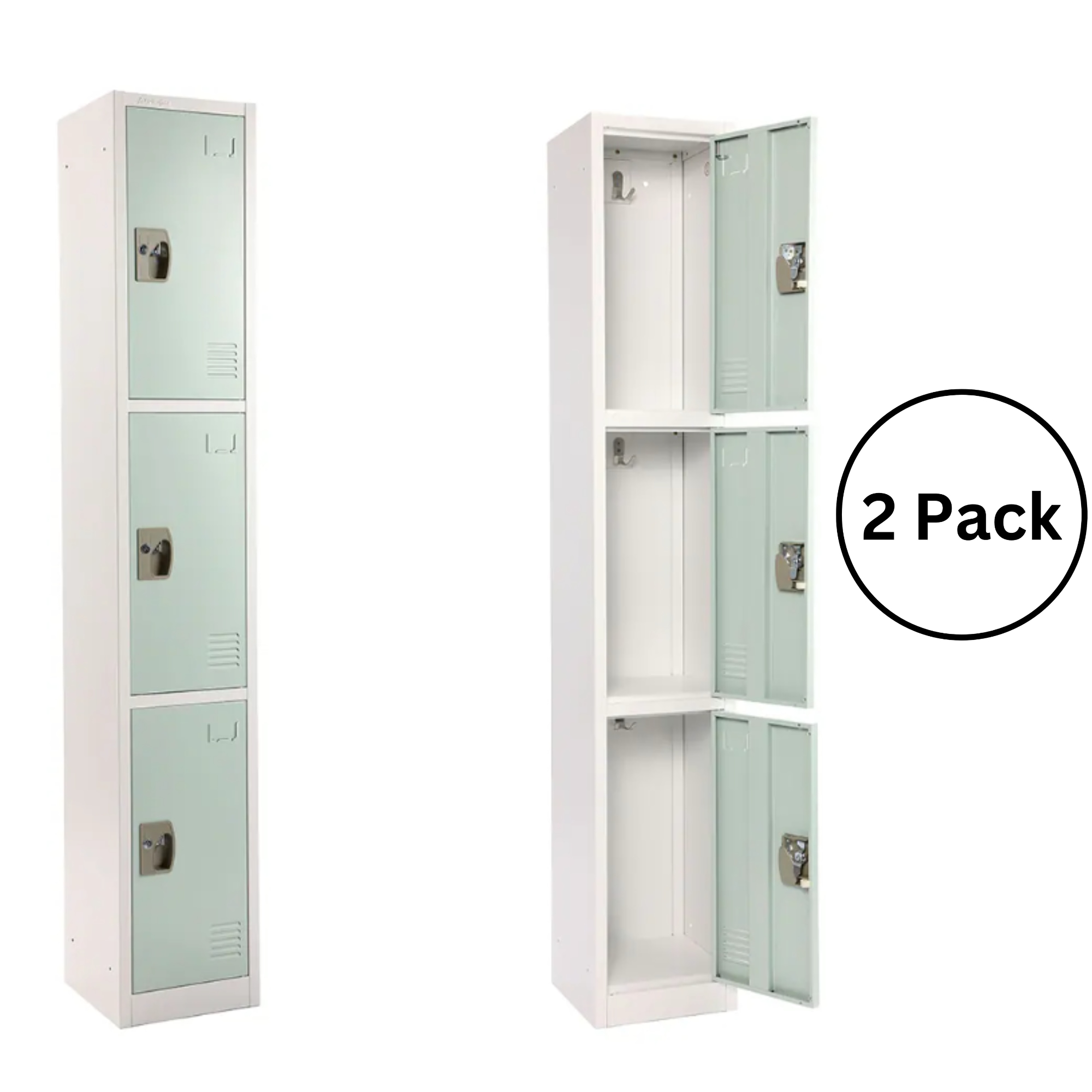 AdirOffice 629-203-MGRN-PKG-2 629 Series Set of 2 12-in W x 72-in H x 12-in D Steel Full Storage Lockers