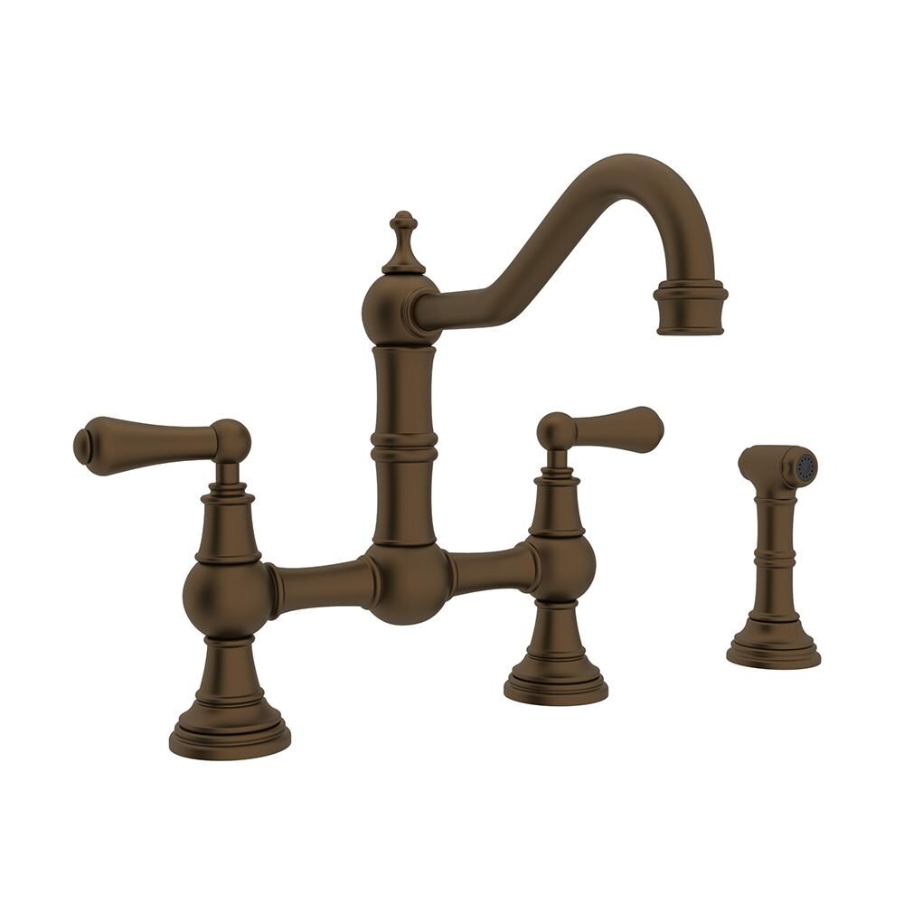 Rohl Perrin And Rowe English Bronze Double Handle Bridge Kitchen Faucet   08868686 