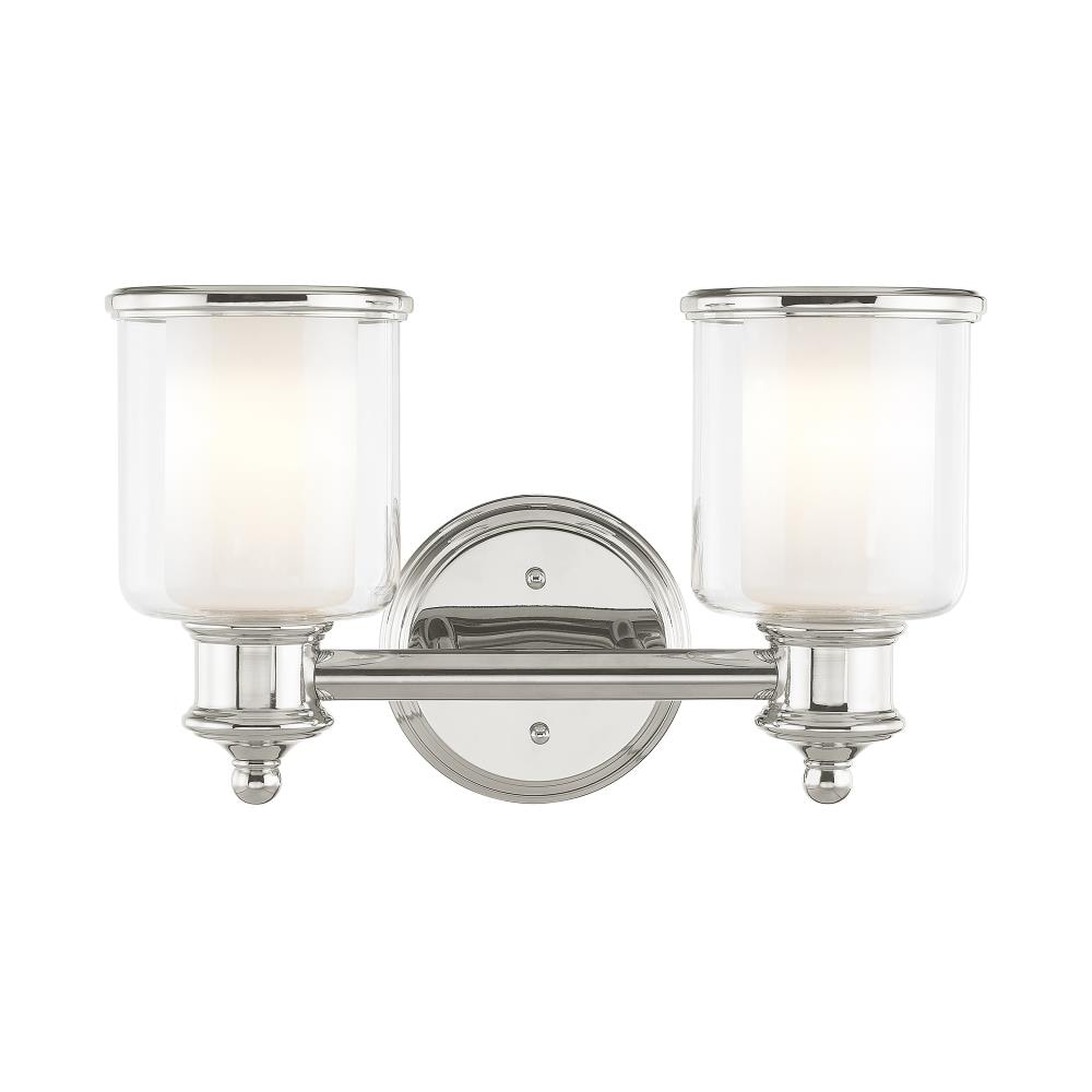 Livex Lighting 40212-35 Middlebush 2-Light Polished Nickel Transitional Vanity Light