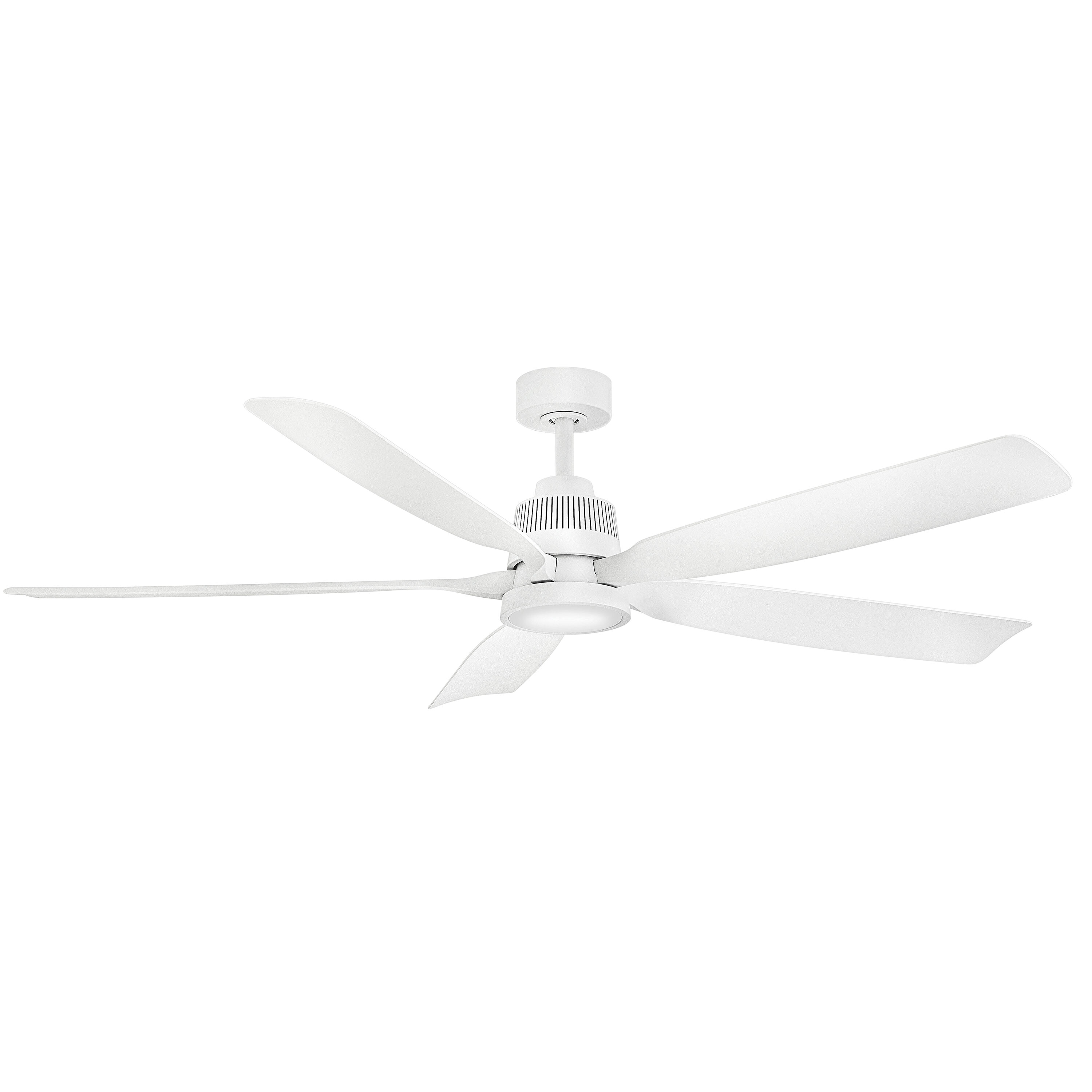 Hinkley 906564FMW-LDD Bodin 64-in Integrated LED Outdoor Smart Matte White with Matte Blades Ceiling Fan With Light and Remote ( 5 -Blade )