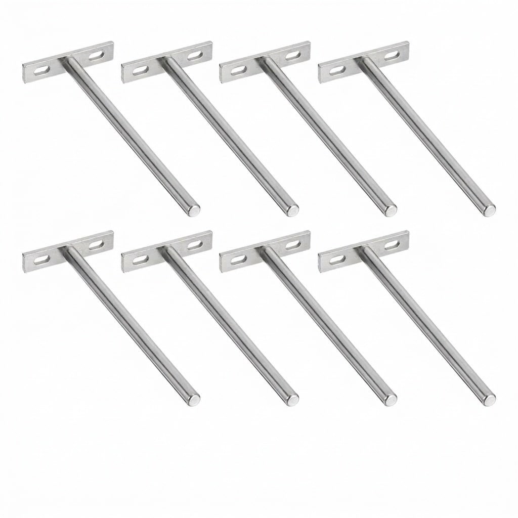 Aoibox  6 in Hidden Floating Shelf Brackets with Oval Mounting Holes for Wood Shelves Iron Wall Shelf