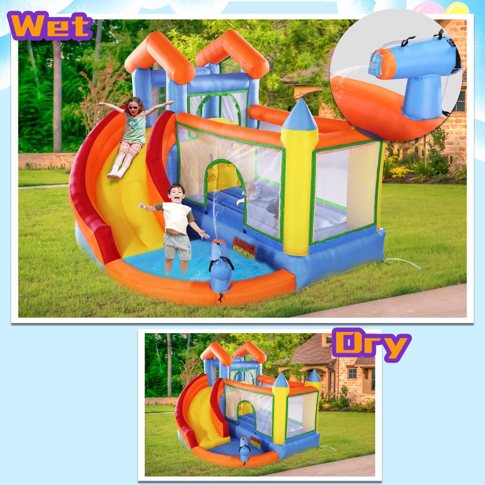 Jaxpety Moonwalk Jumping Castle Bouncer 125.98-in x PVC Bounce House at