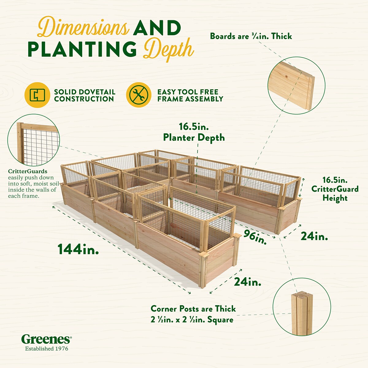 Greenes Fence RCUSB8X12CG Raised-Garden-Beds - View #7