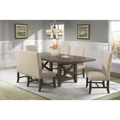 Picket House Furnishings Francis, Bench Chair With Back For Dining Table