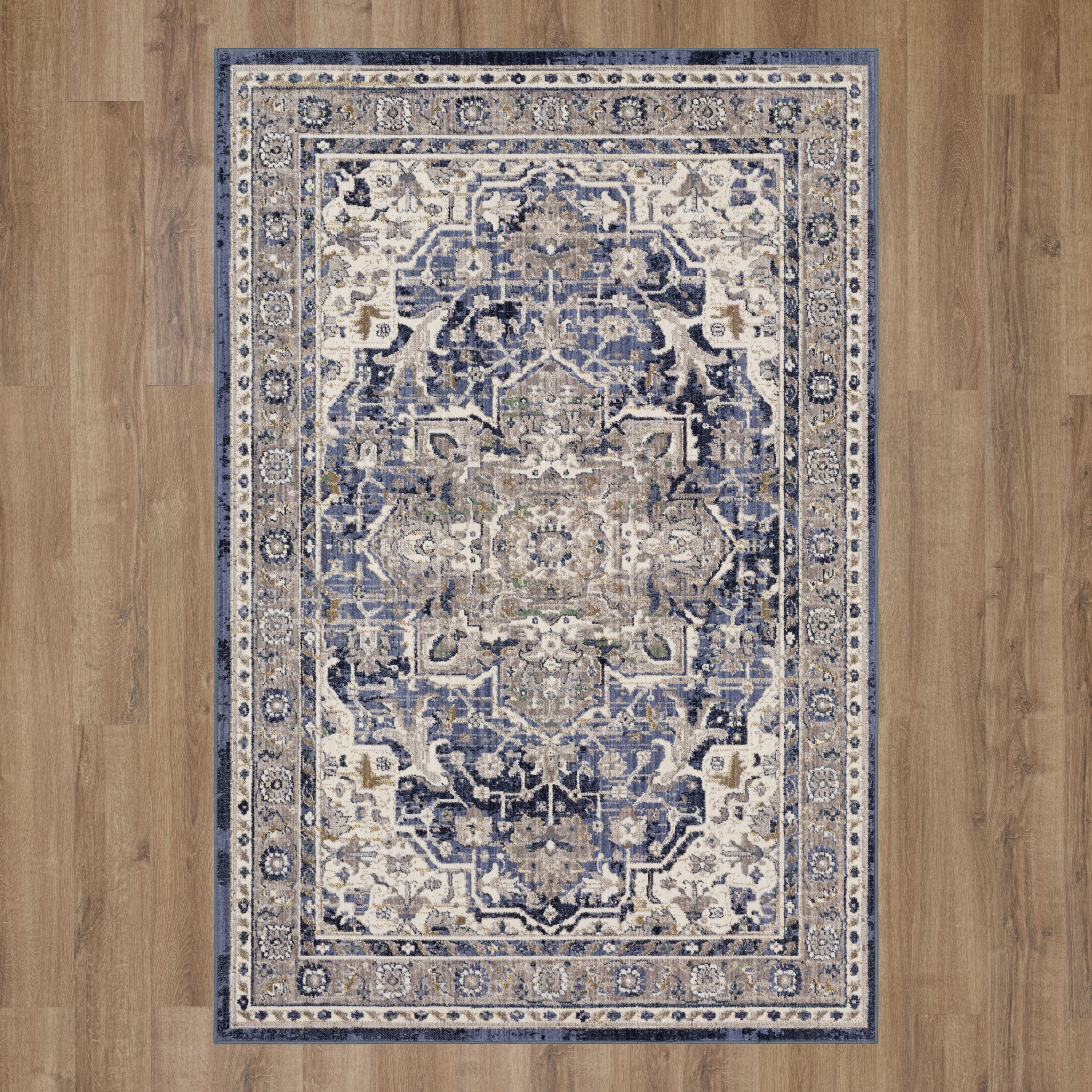 Linon Indoor Outdoor Washable Alfie Polyester Accent 2'x3' Rug in Ivory and  Blue, 1 - Fry's Food Stores