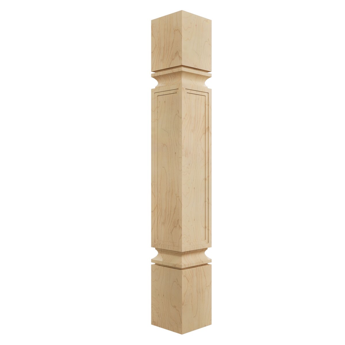 Ekena Millwork COL05X05X35KEMA Kent Raised Panel Cabinet Column 3-ft x 5-in Unfinished Maple Wood Square Column