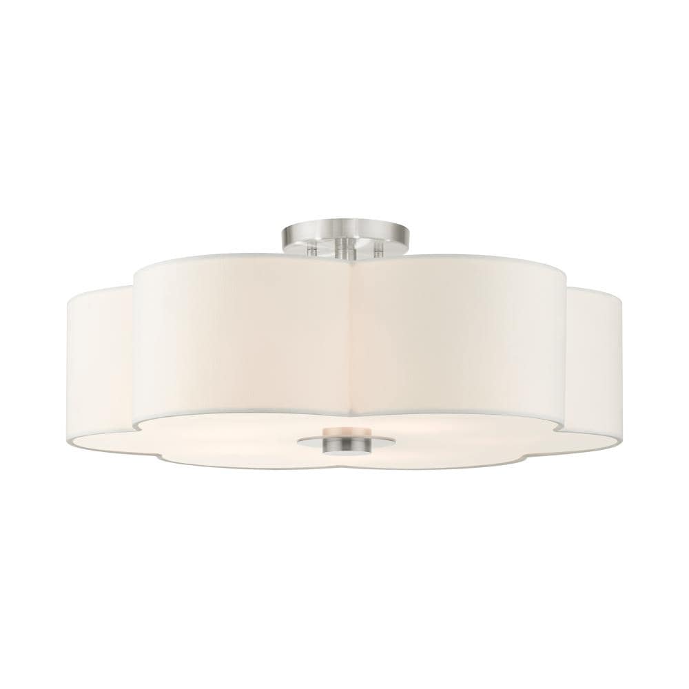Livex Lighting 52158-91 Chelsea 5 -Light 22-in Brushed Nickel Semi Flush Mount Light