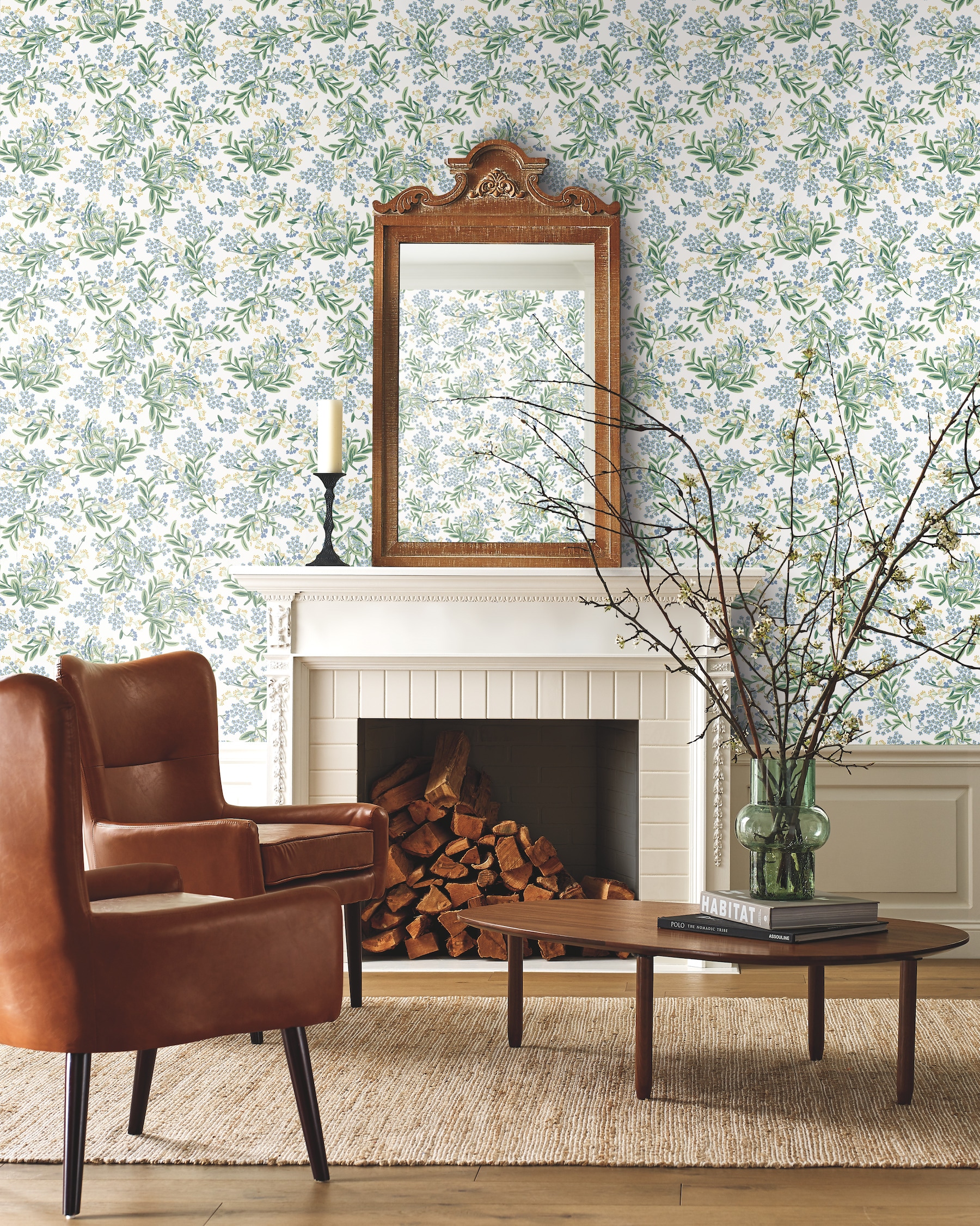 Rifle Paper RP7382 60.8-Sq. Feet White Non-woven Ivy/Vines Unpasted Wallpaper