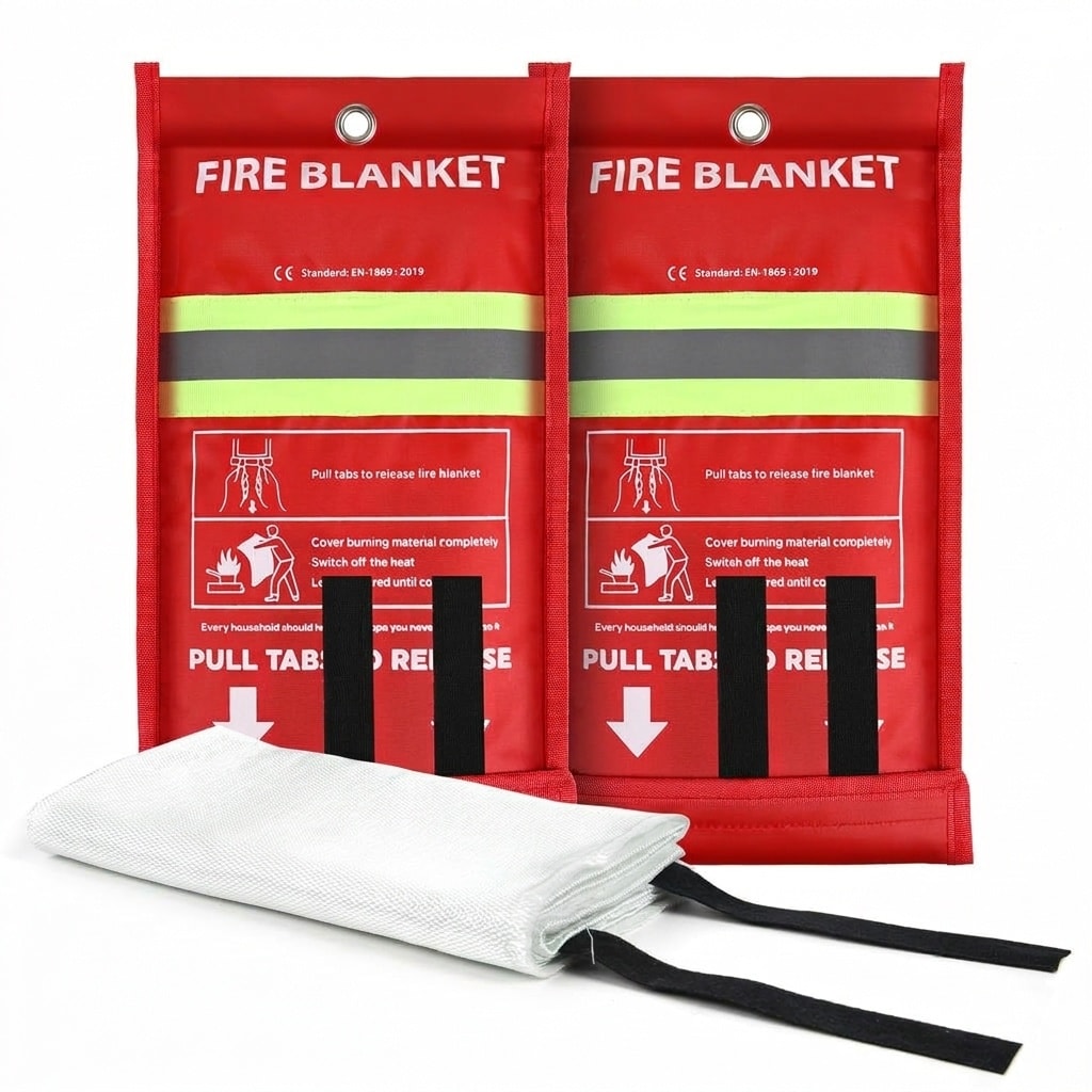 Adrinfly Emergency Fire Blanket 2 Pack High Temperature Resistant Fiberglass Fire Suppression Blanket for Kitchen Grill Car Office Home 39 x 39 Inch #LAD0420R32