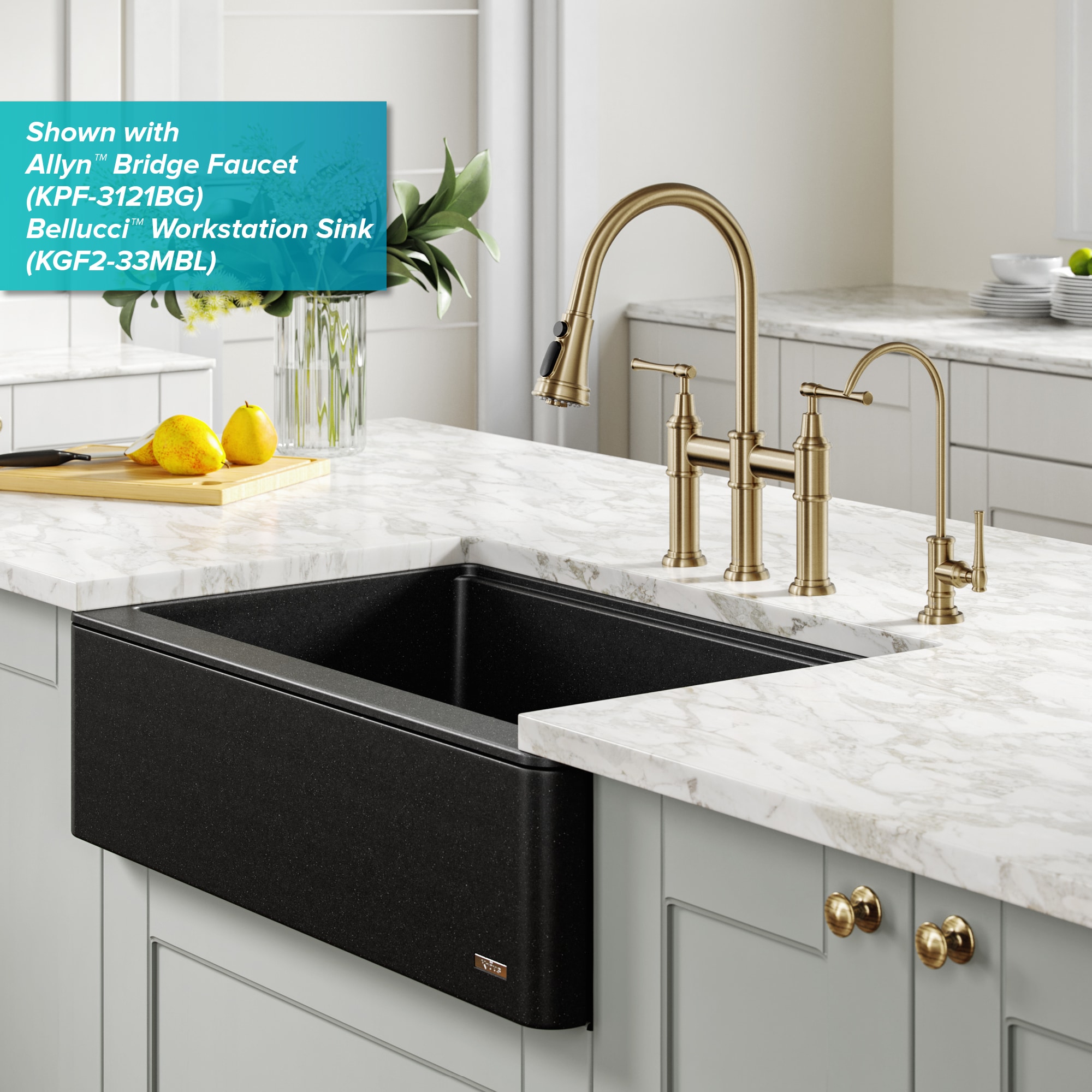 Allyn Brushed Gold 9-12" Hi Arc Stainless Steel Water Faucet