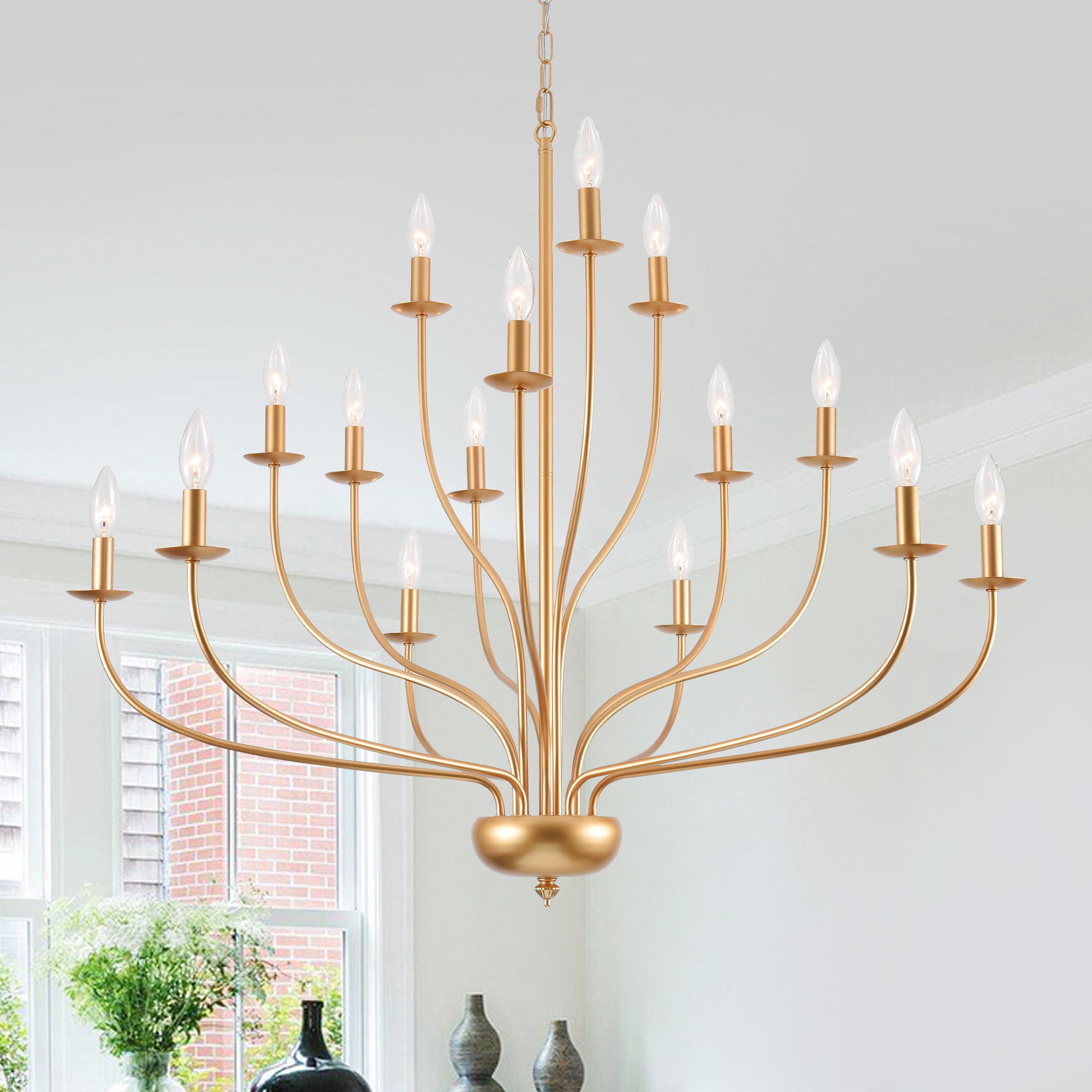 HLJYNJM 15-Light Farmhouse Chandelier 39.37 Inch High Ceiling Dining Room Modern Light Fixture