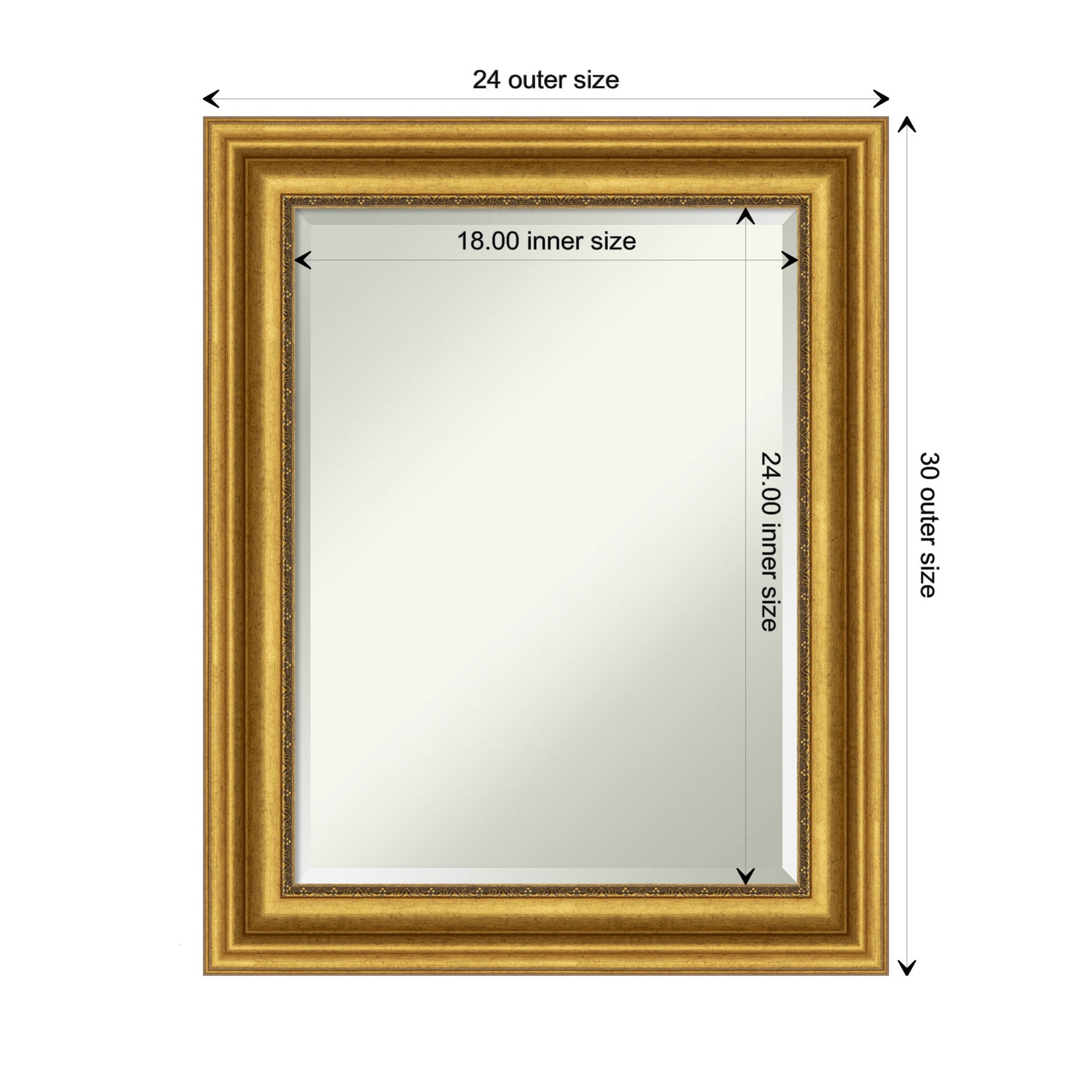 Amanti Art Parlor Gold Frame 23.62-in x 29.62-in Bathroom Vanity Mirror ...